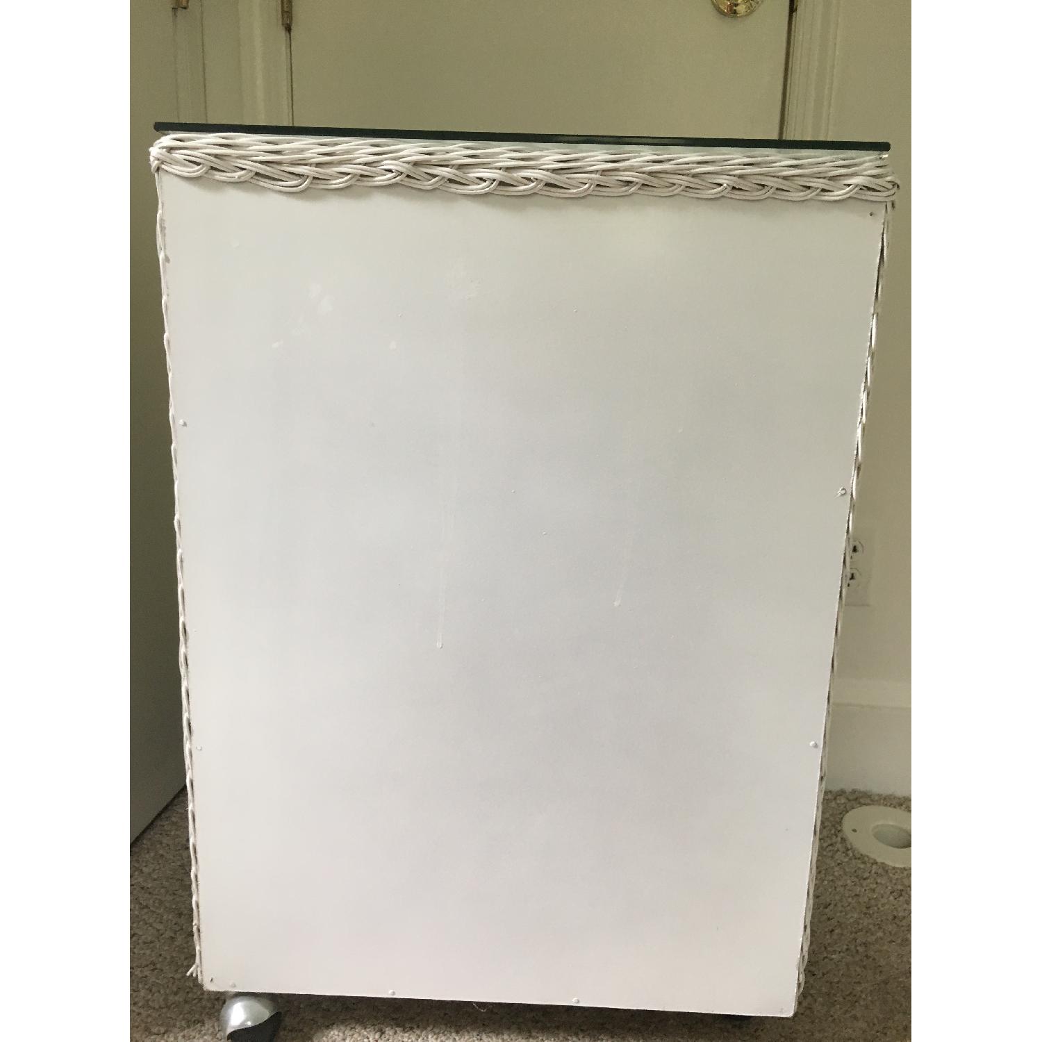 Small White Wicker Filing Cabinet - image-5