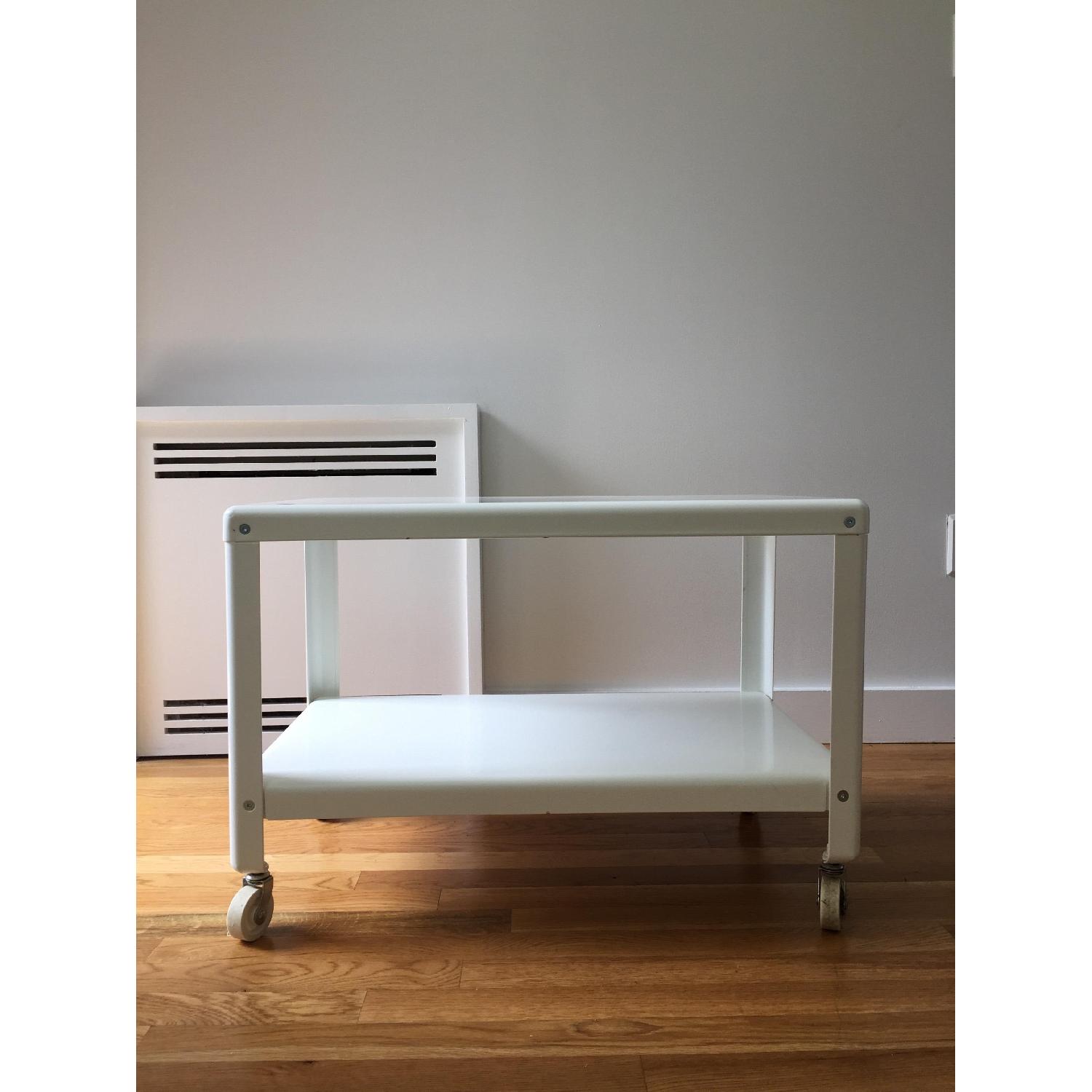 Ikea Besta Coffee Table on Wheels AptDeco