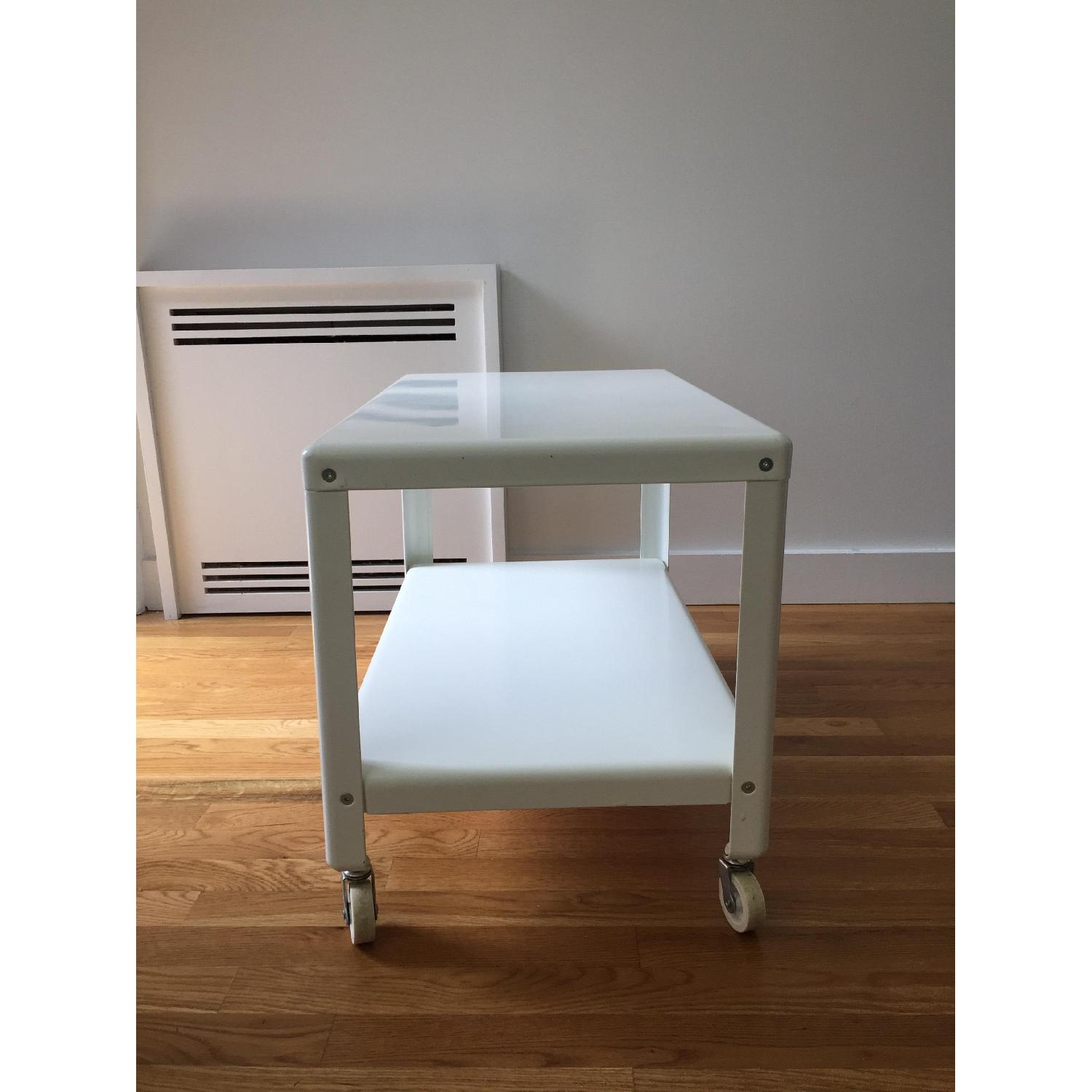 Ikea Besta Coffee Table on Wheels AptDeco