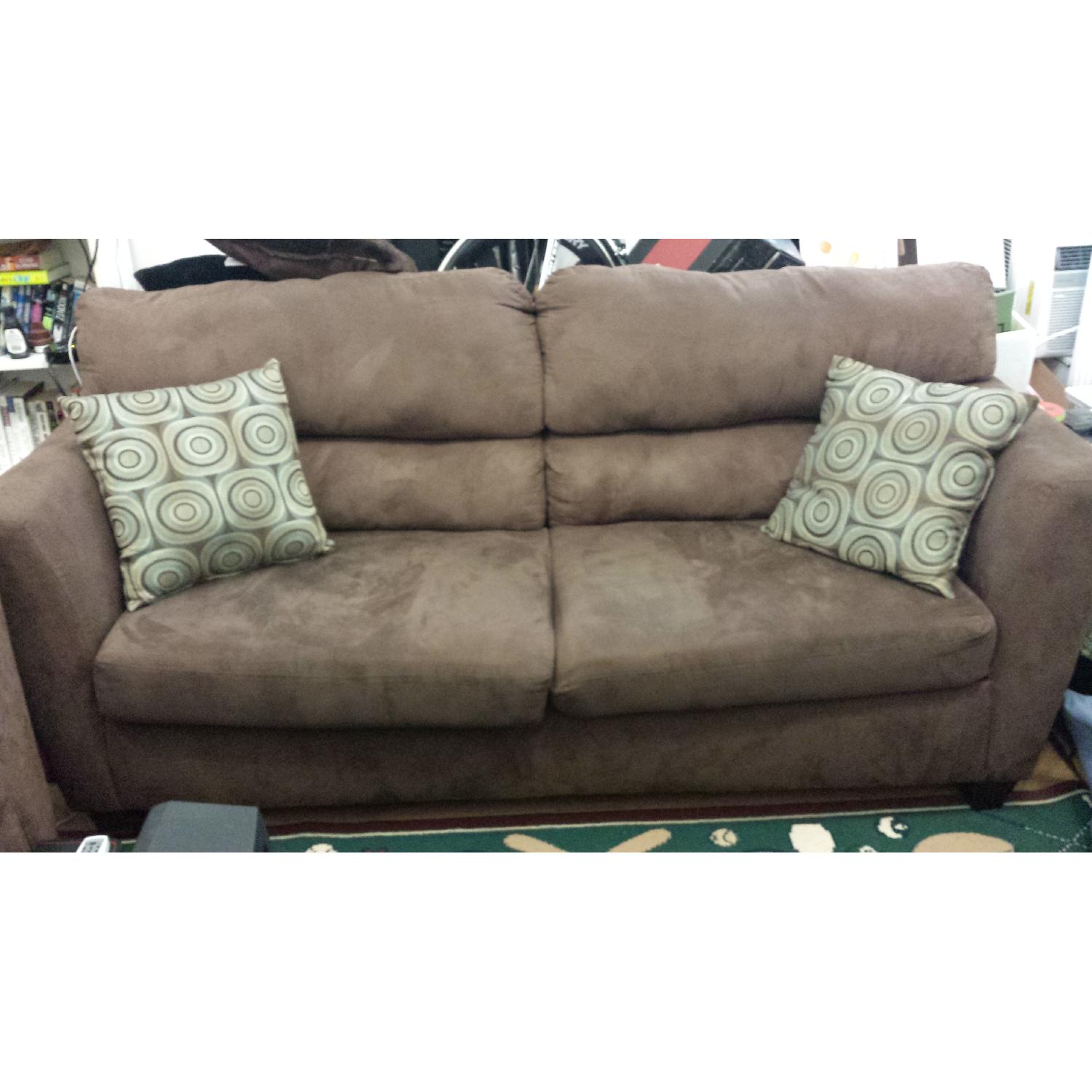 American Furniture Manufacturing Calcutta Chocolate Sofa + Loveseat