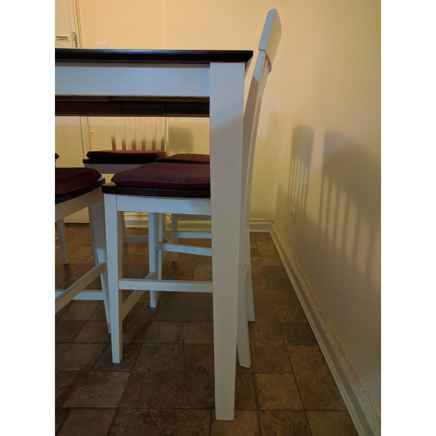 Bob's Dark Cherry Wood & White 7 Piece Dining Set - AptDeco