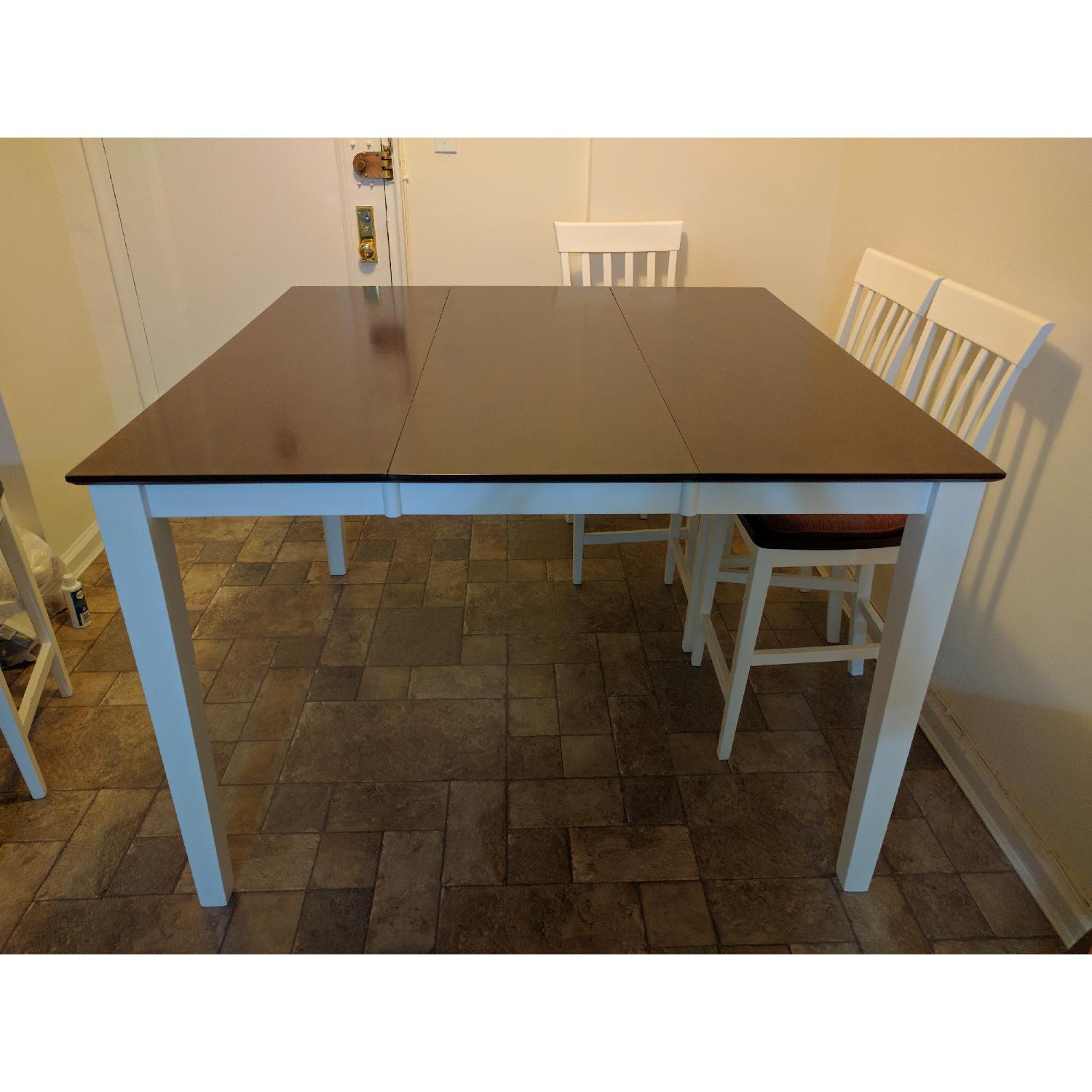 Bob's Dark Cherry Wood & White 7 Piece Dining Set - AptDeco