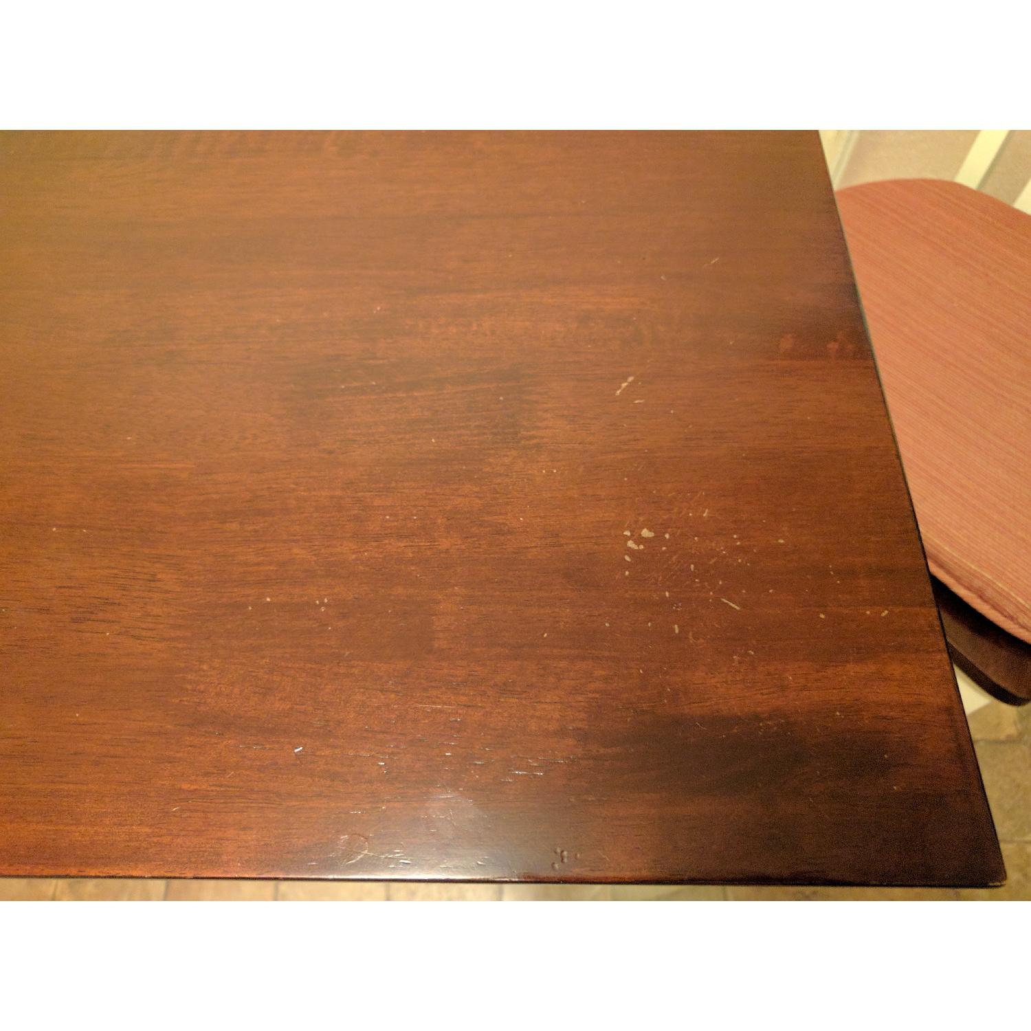 Bob's Dark Cherry Wood & White 7 Piece Dining Set - AptDeco