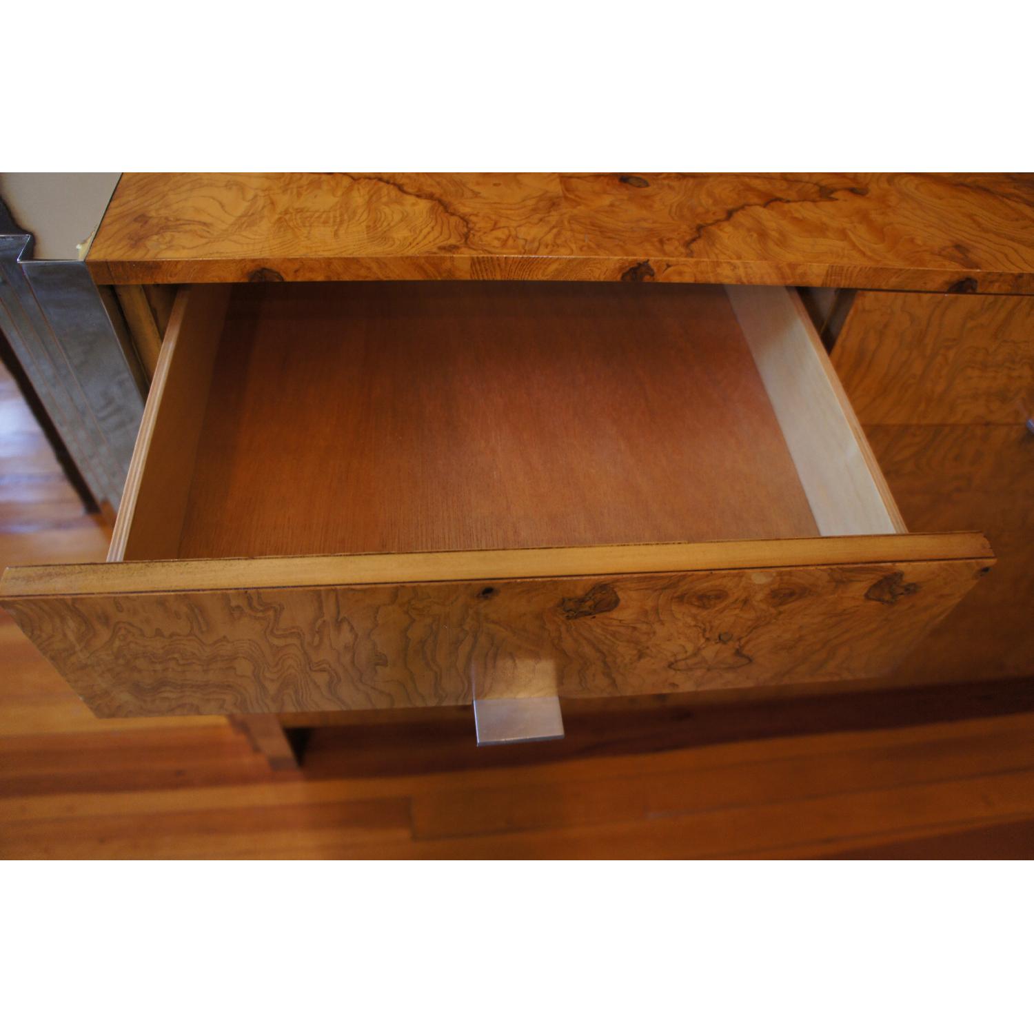 Milo Baughman Burl Wood & Chrome Skyscraper Credenza - image-5