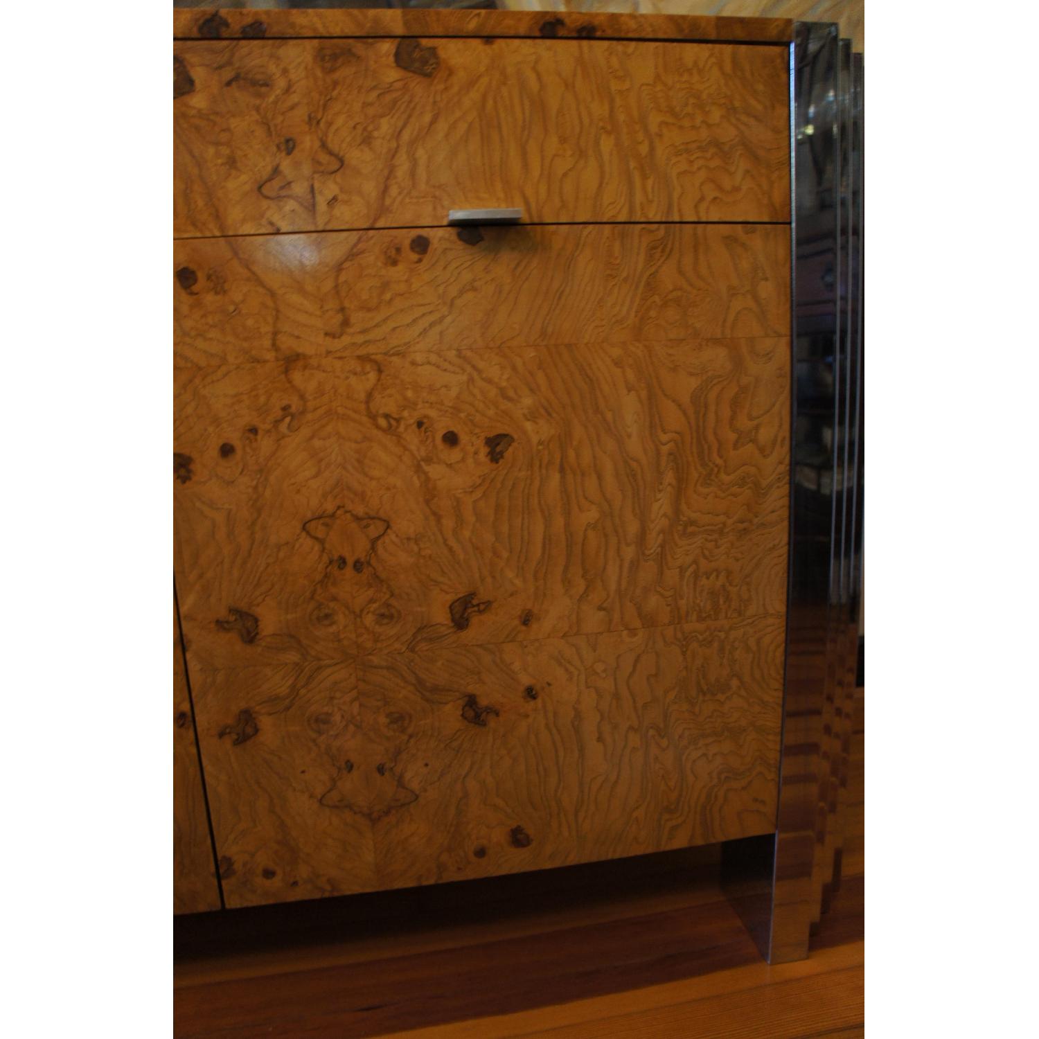Milo Baughman Burl Wood & Chrome Skyscraper Credenza - image-6