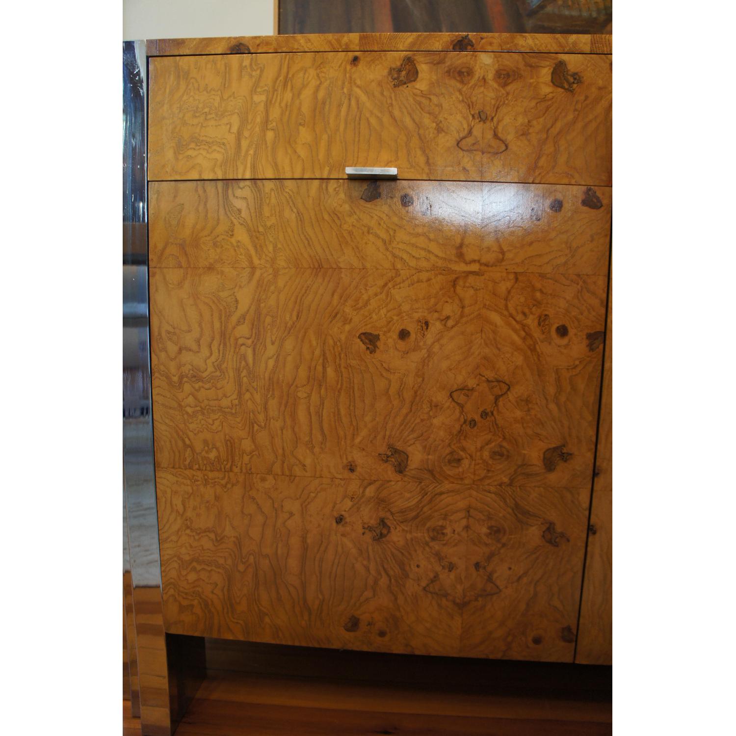 Milo Baughman Burl Wood & Chrome Skyscraper Credenza - image-9