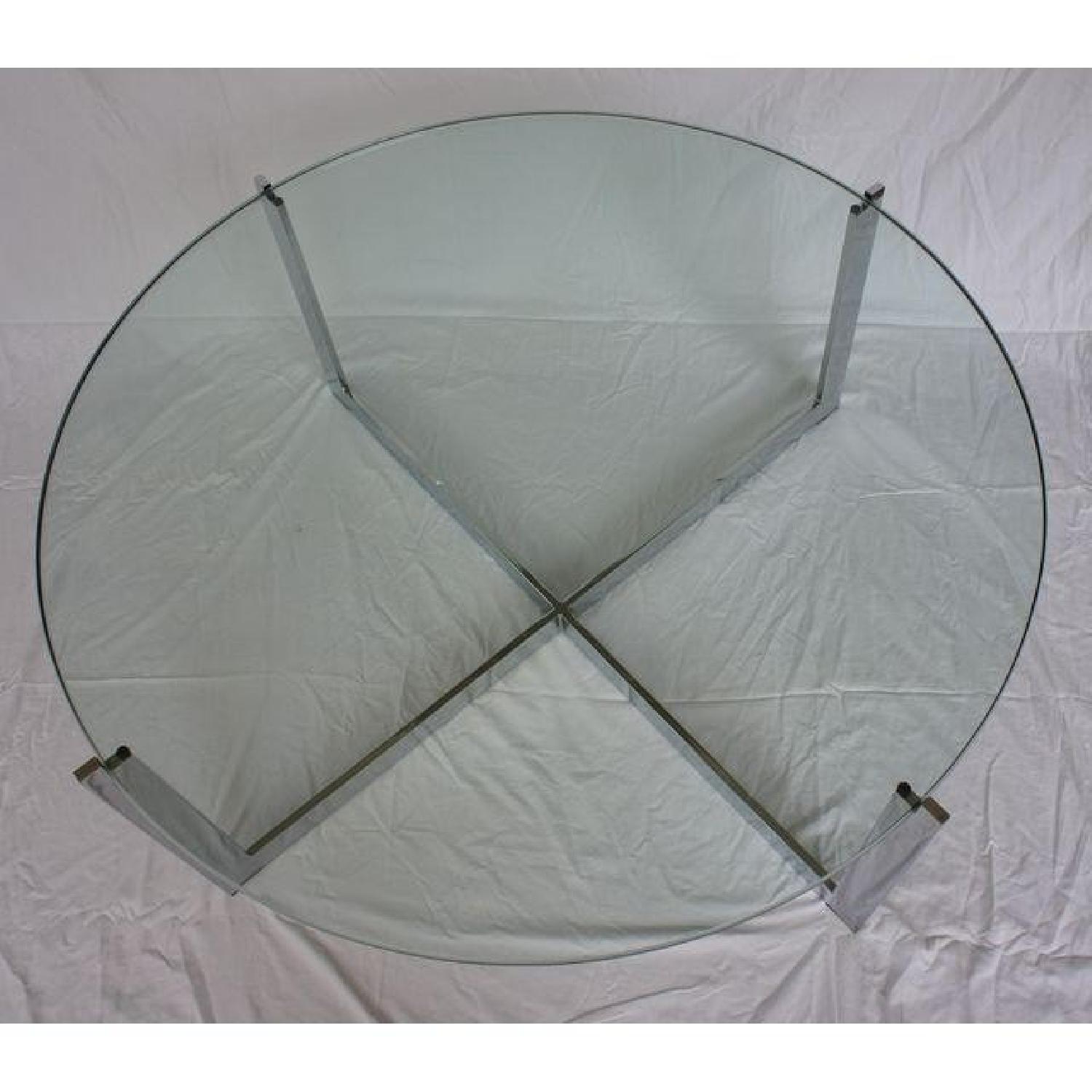 Milo Baughman Chrome & Glass Round Coffee Table - image-3