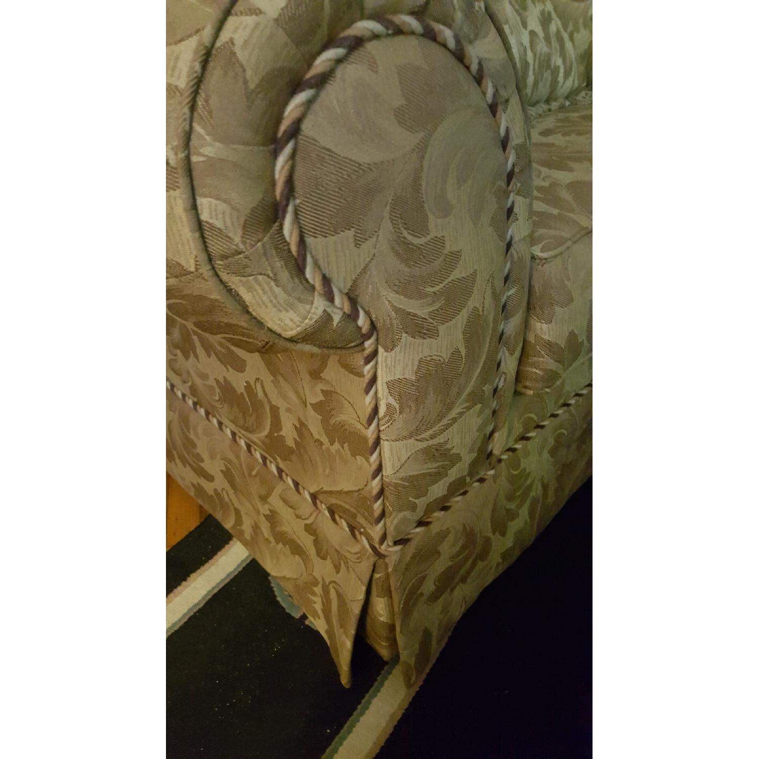 Lloyds of Chatham Gold Leaf Pattern Sofa w/ Rolled Arms - image-6