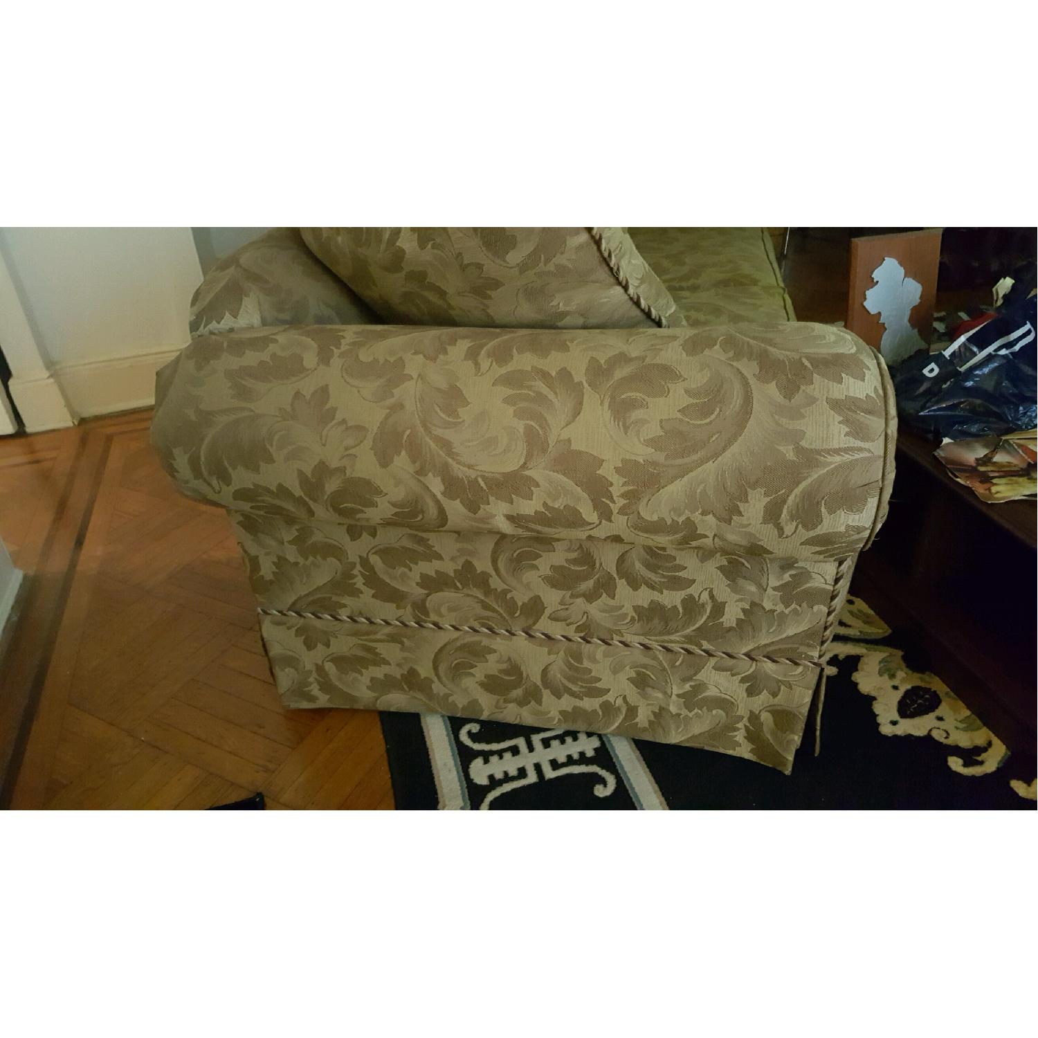 Lloyds of Chatham Gold Leaf Pattern Sofa w/ Rolled Arms - image-7