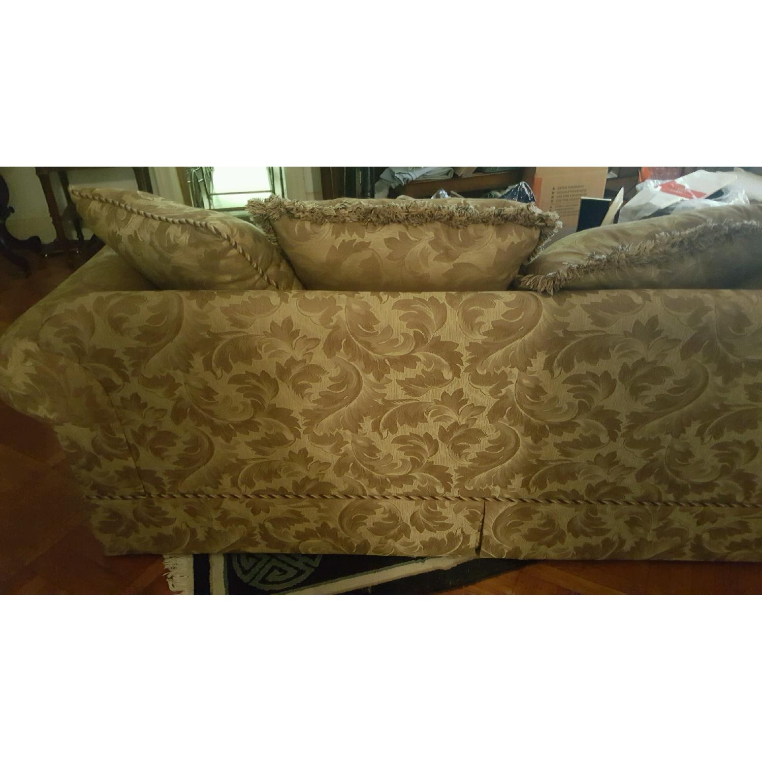 Lloyds of Chatham Gold Leaf Pattern Sofa w/ Rolled Arms - image-8