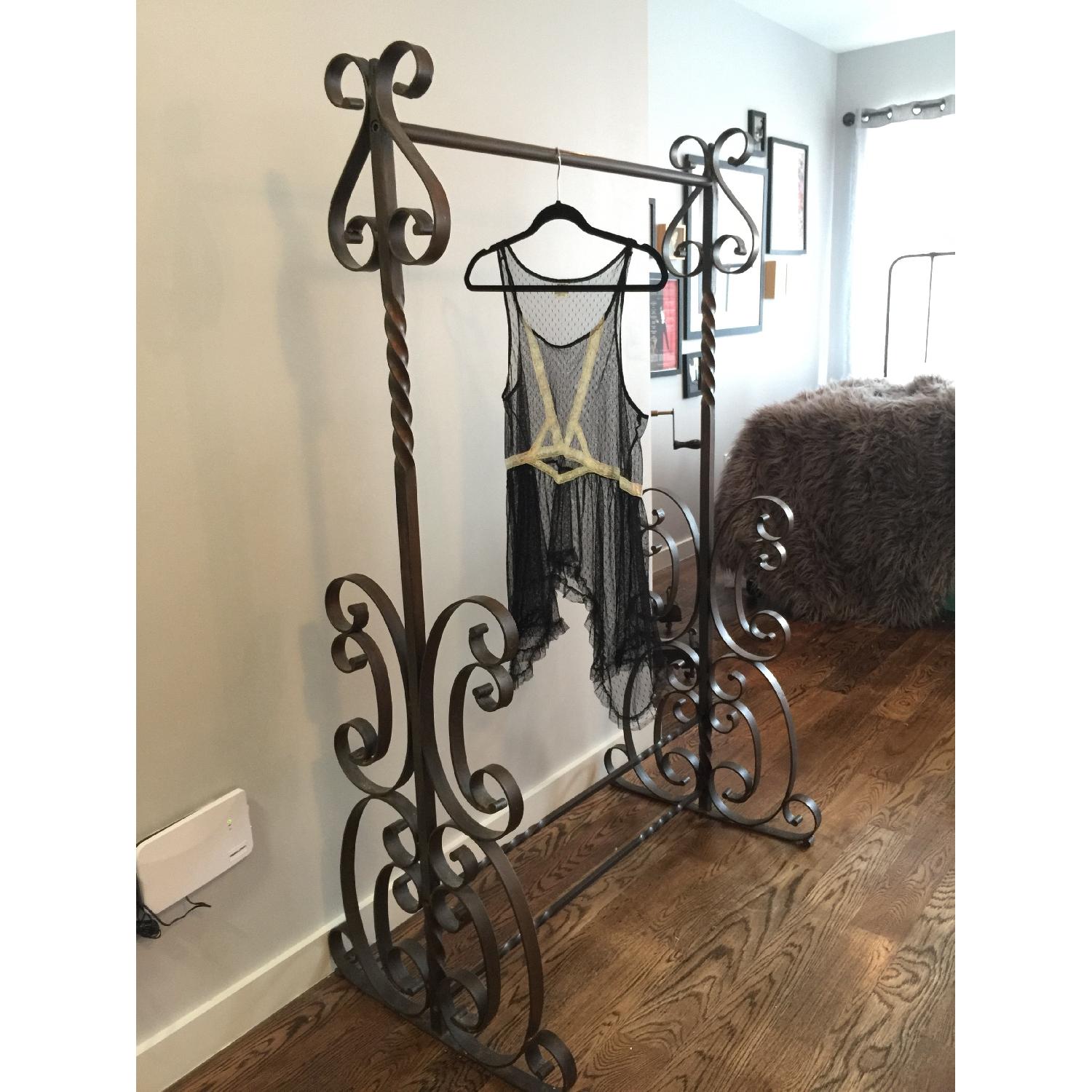 Wrought Iron Garment Rack AptDeco