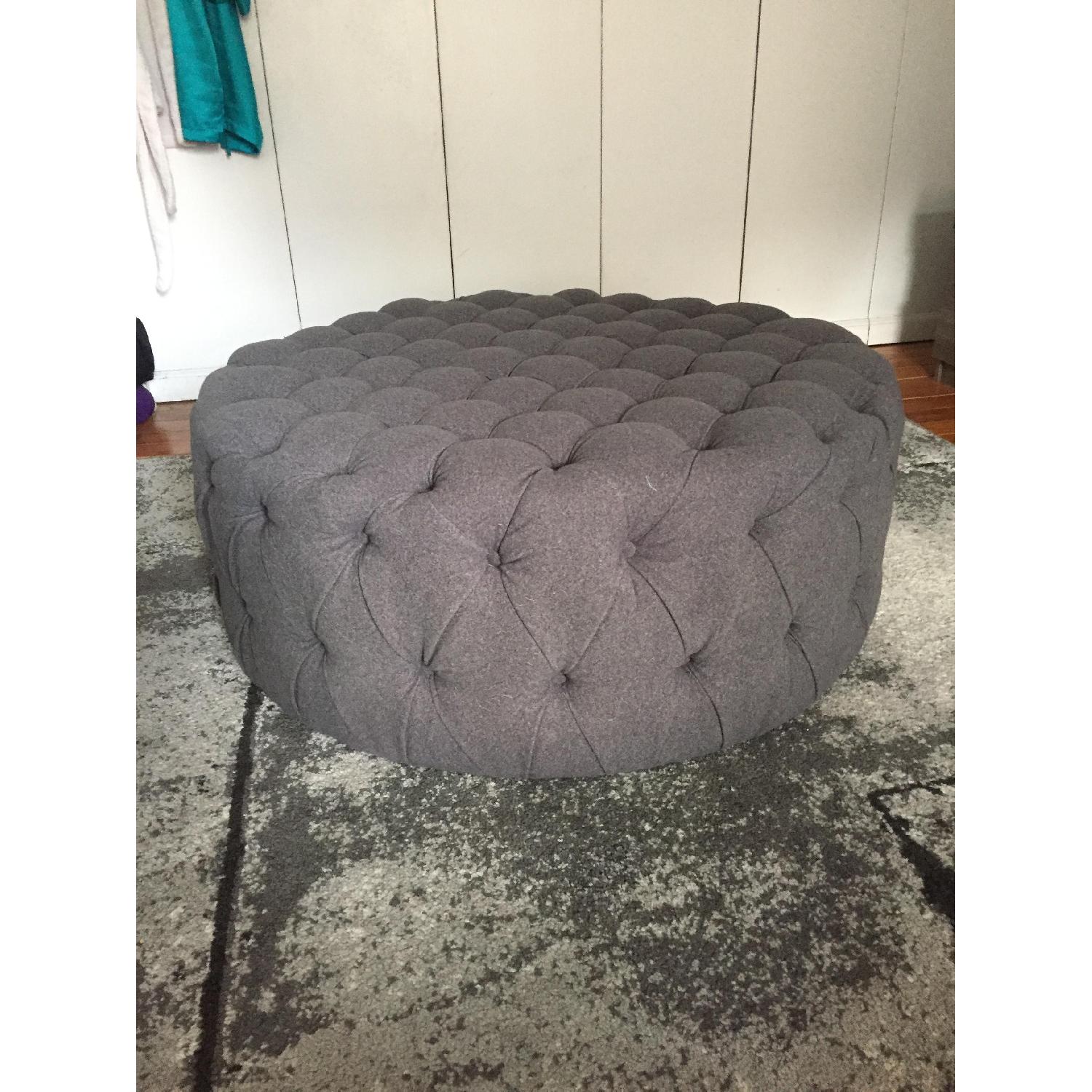 Gray Tufted Ottoman/Coffee Table - image-1