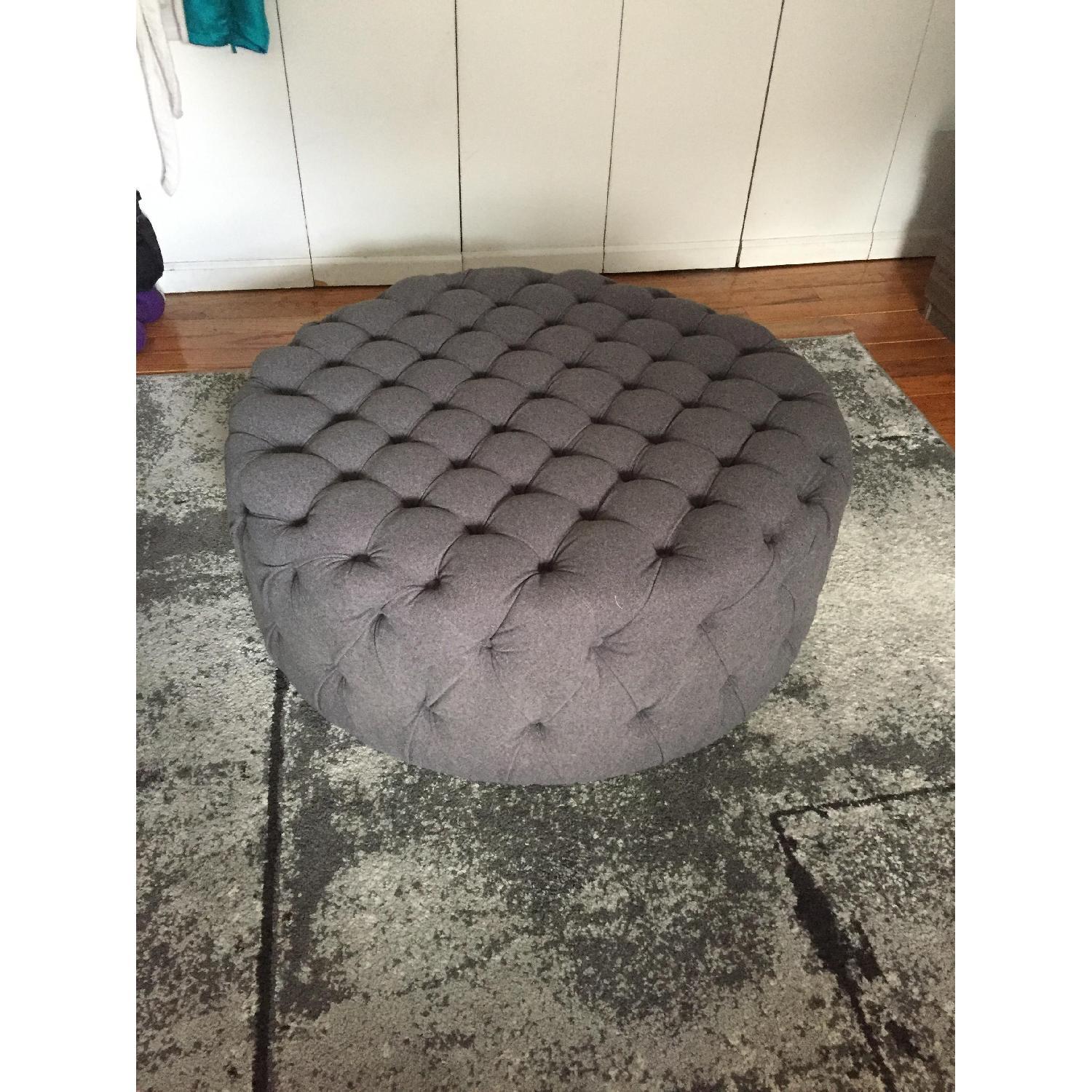 Gray Tufted Ottoman/Coffee Table - image-2
