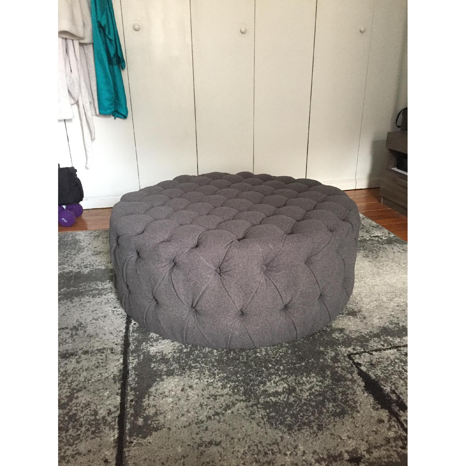 Gray Tufted Ottoman/Coffee Table - image-3