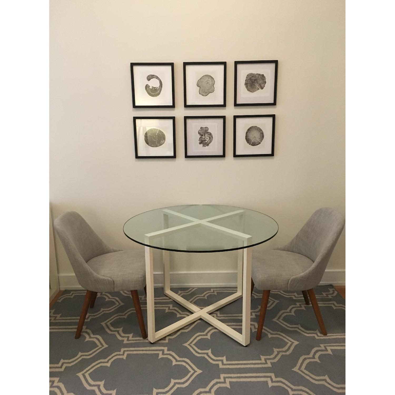 West Elm Round Glass Dining Table AptDeco