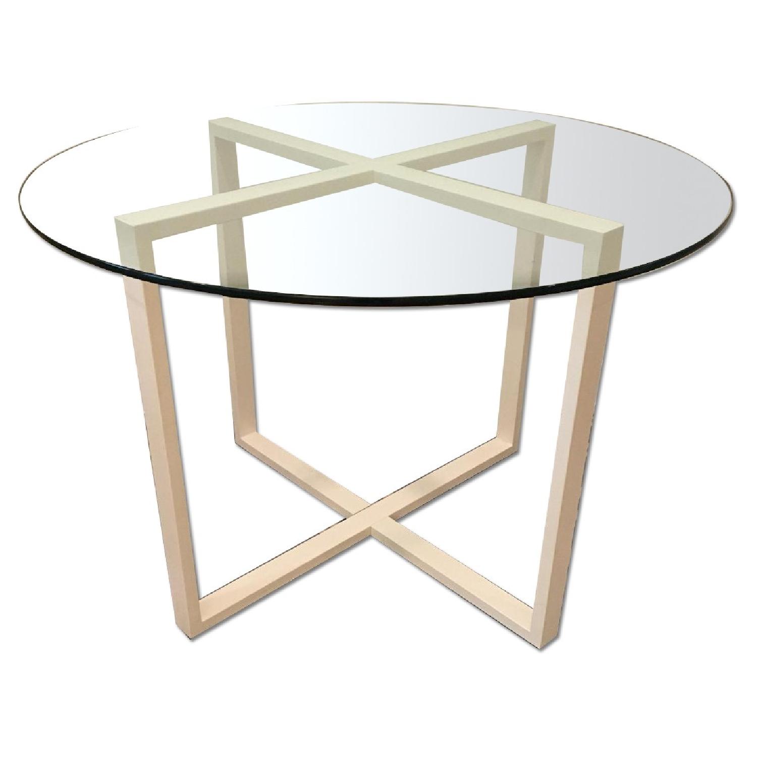 West Elm Round Glass Dining Table AptDeco