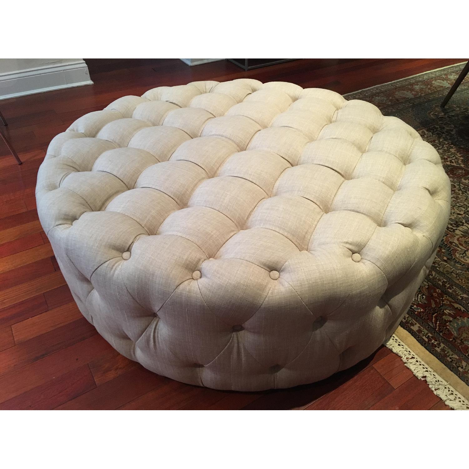 Lark Manor Bourges Round Tufted Cocktail Ottoman - image-2