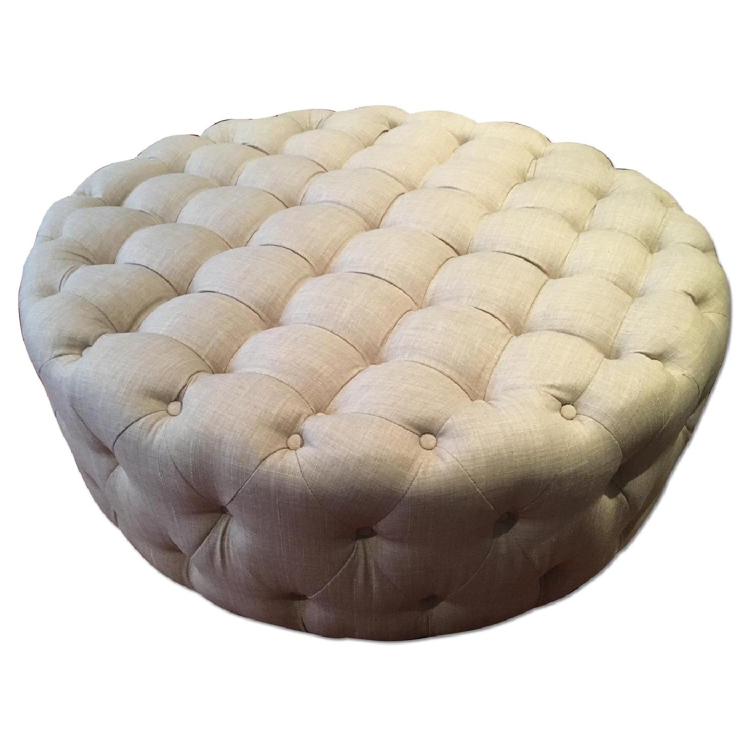 Lark Manor Bourges Round Tufted Cocktail Ottoman - image-0