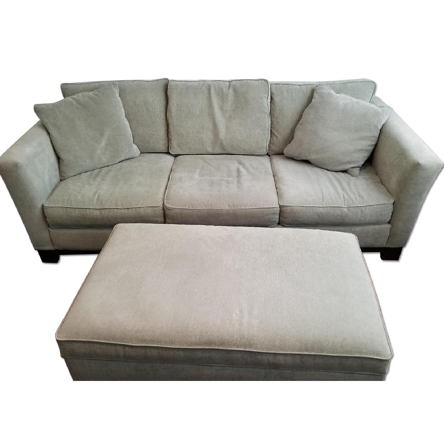 Macy's Kenton 3+ Seater Sofa + Storage Ottoman in Sage AptDeco