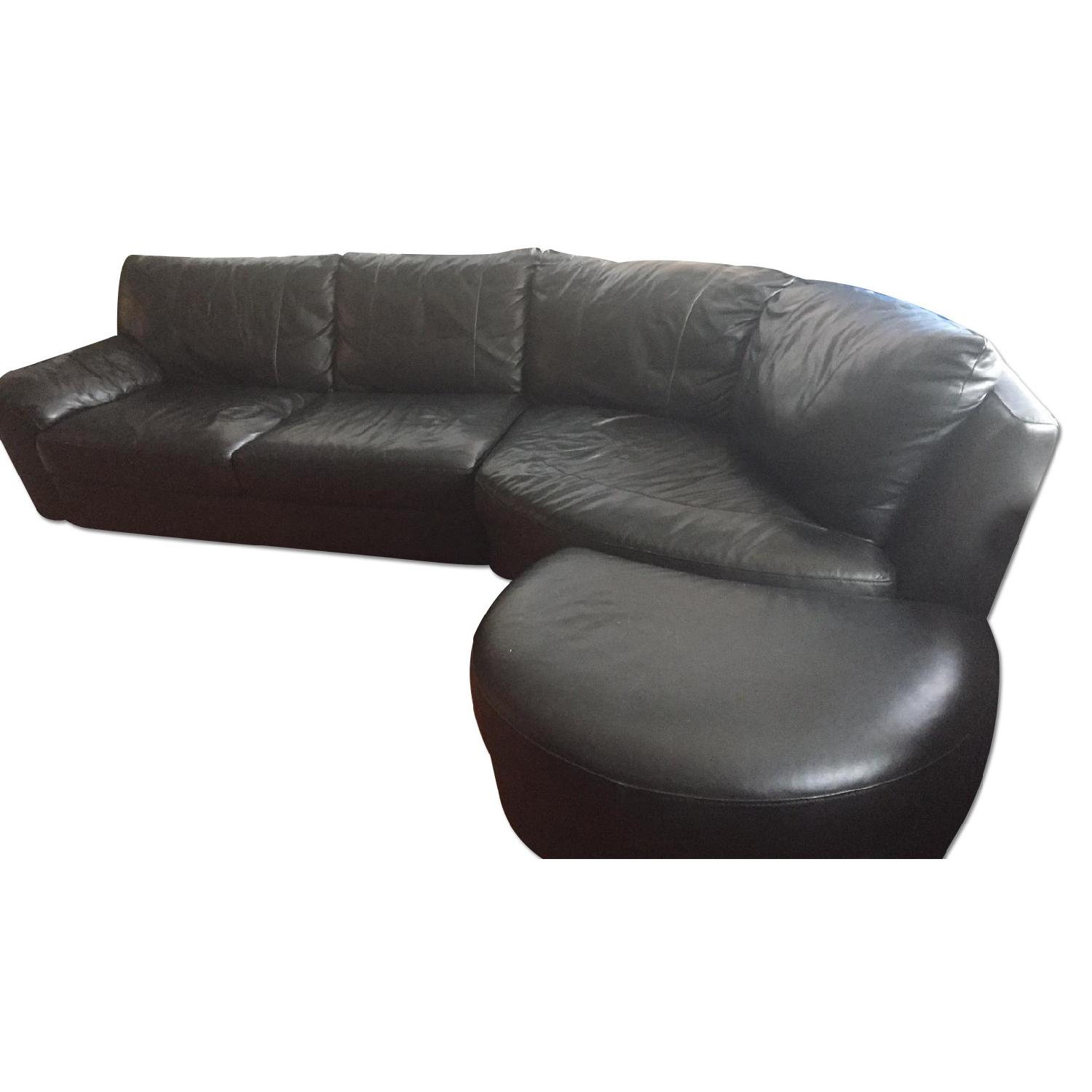 Ikea Modern Leather Sectional Sofa AptDeco