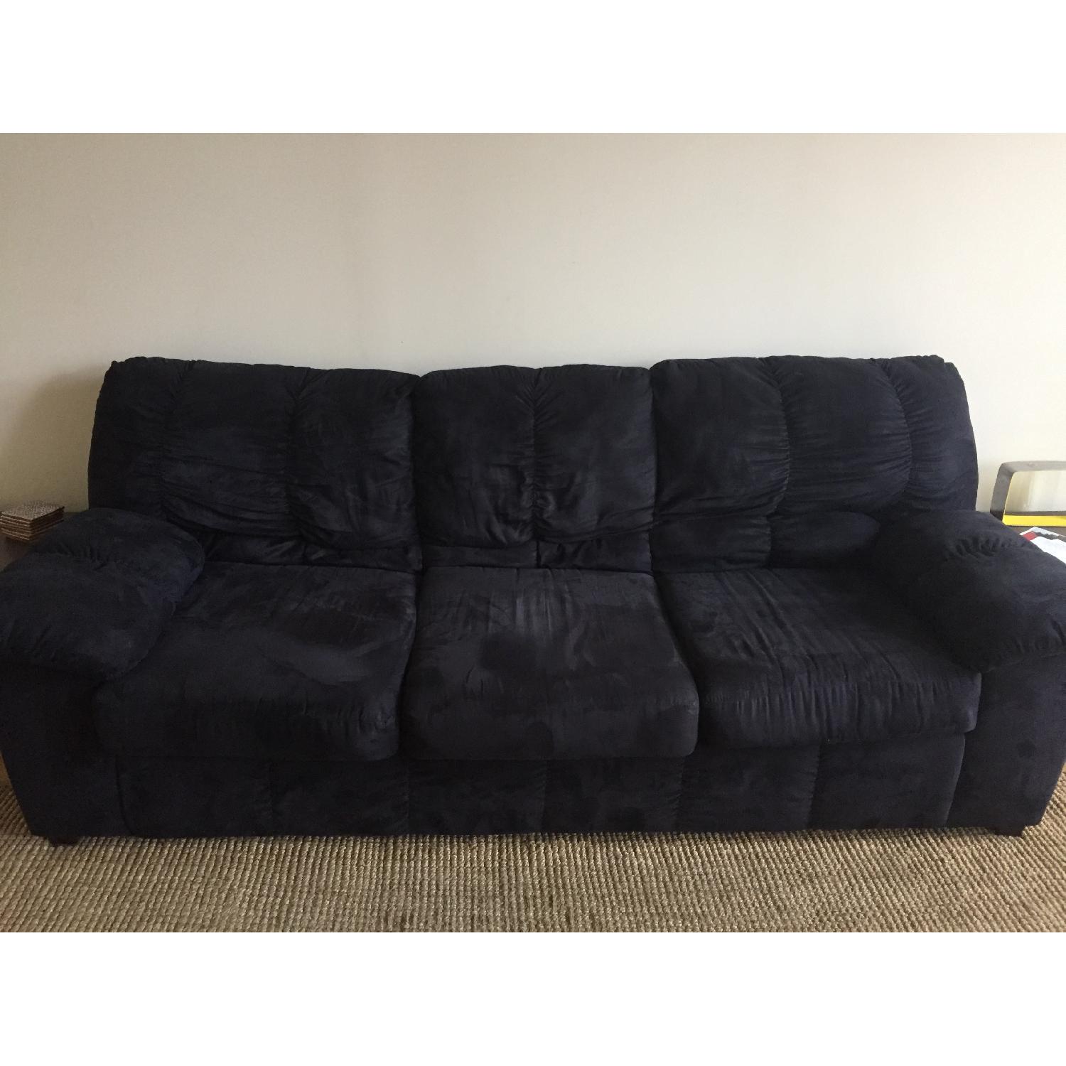 Black Suede Sofa - image-1