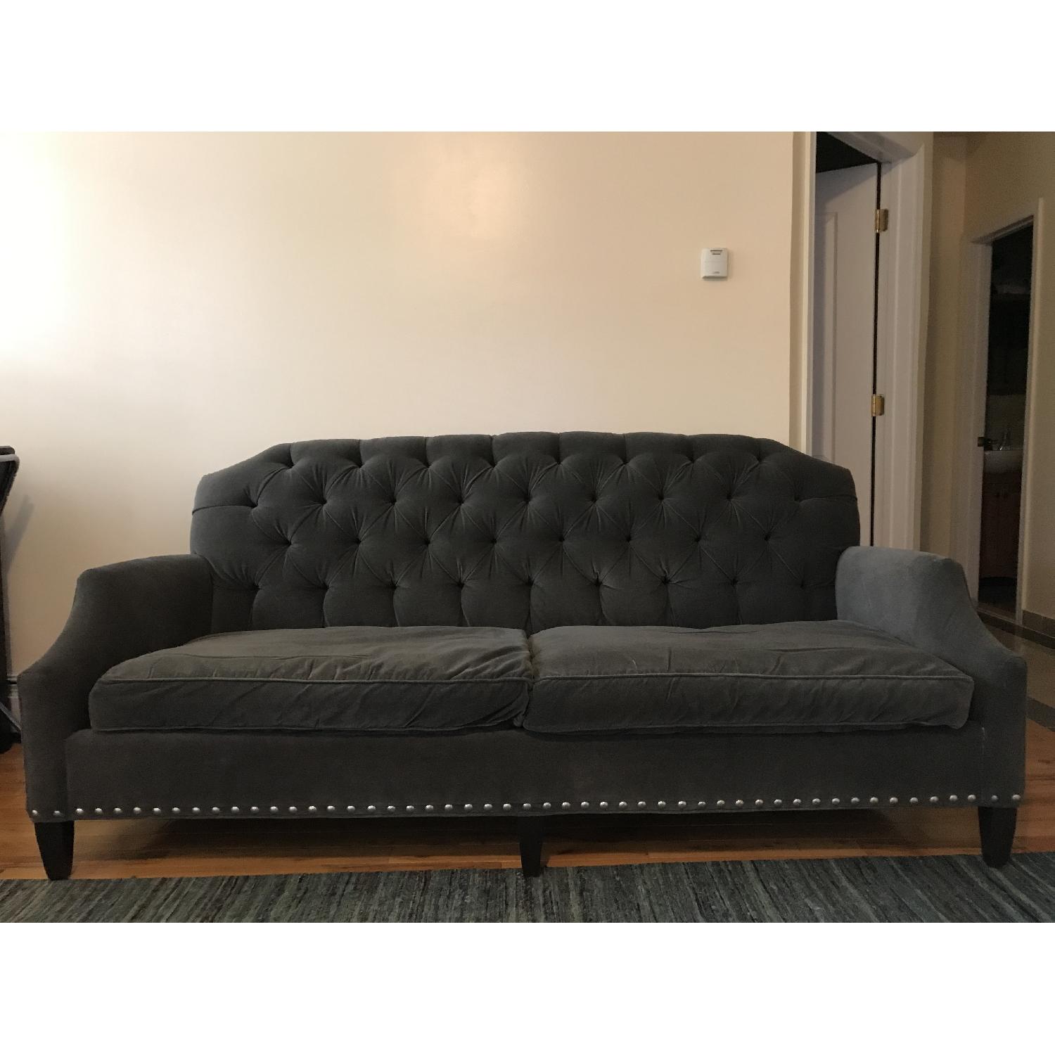 Handmade Crushed Velvet Down-Filled Sofa - image-1