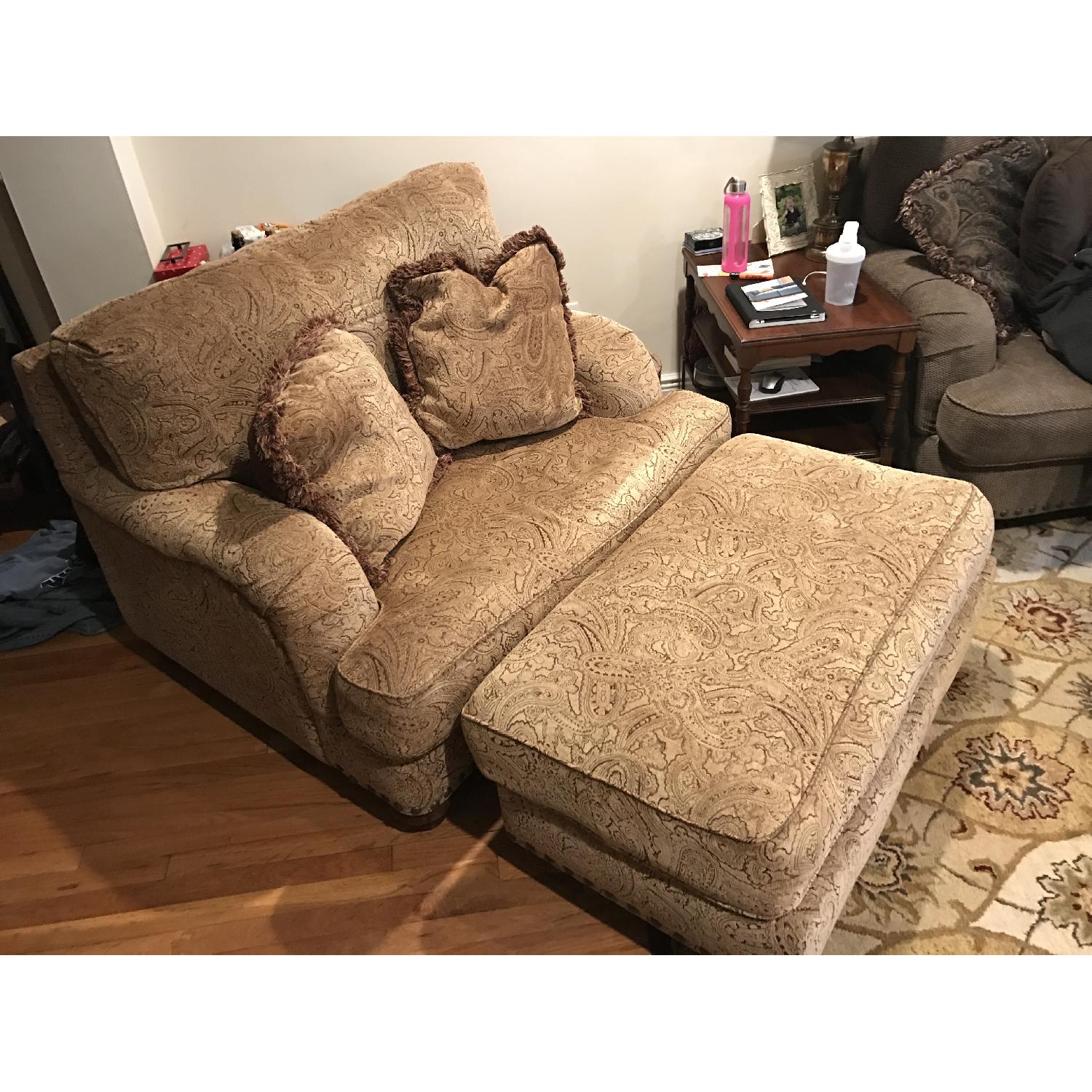 Ashley's Oversized Chair & Ottoman - image-1