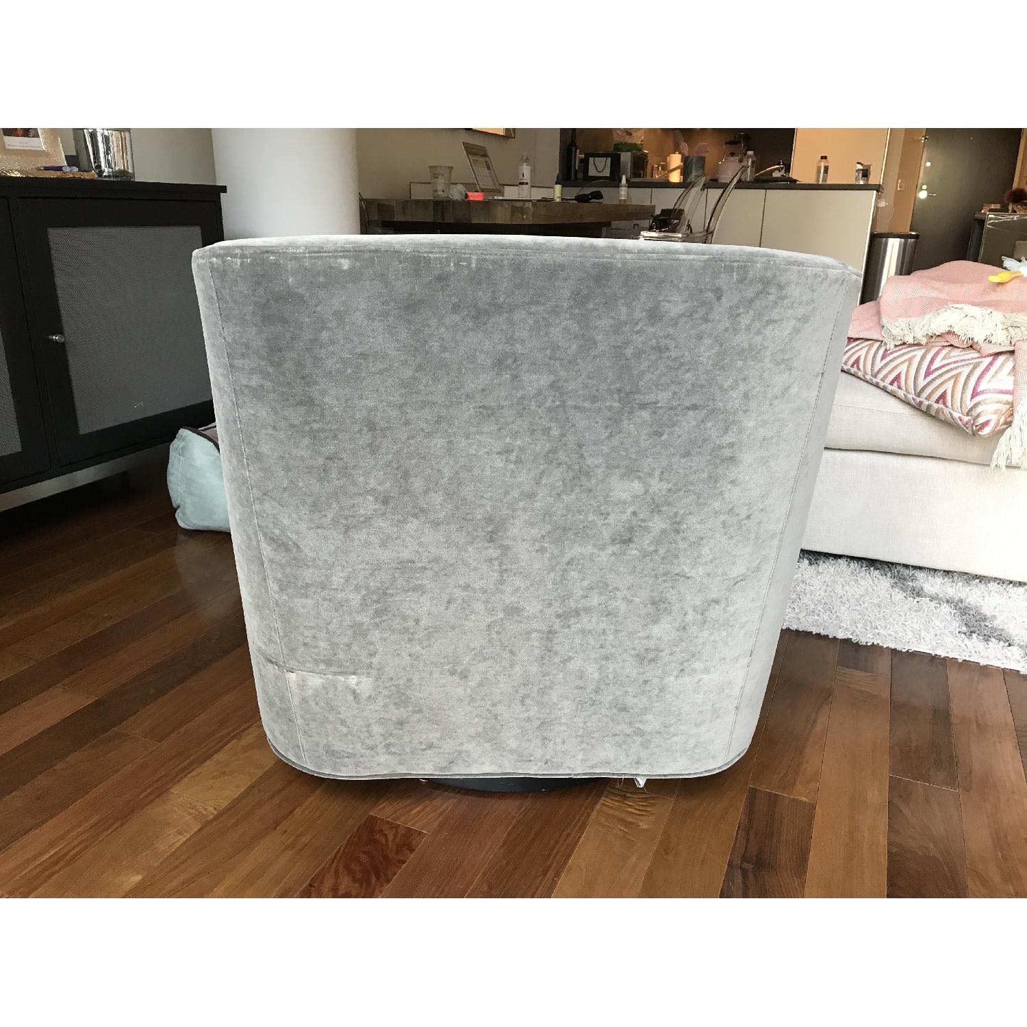 Mitchell Gold + Bob Williams Grey Velvet Swivel Chair - image-4