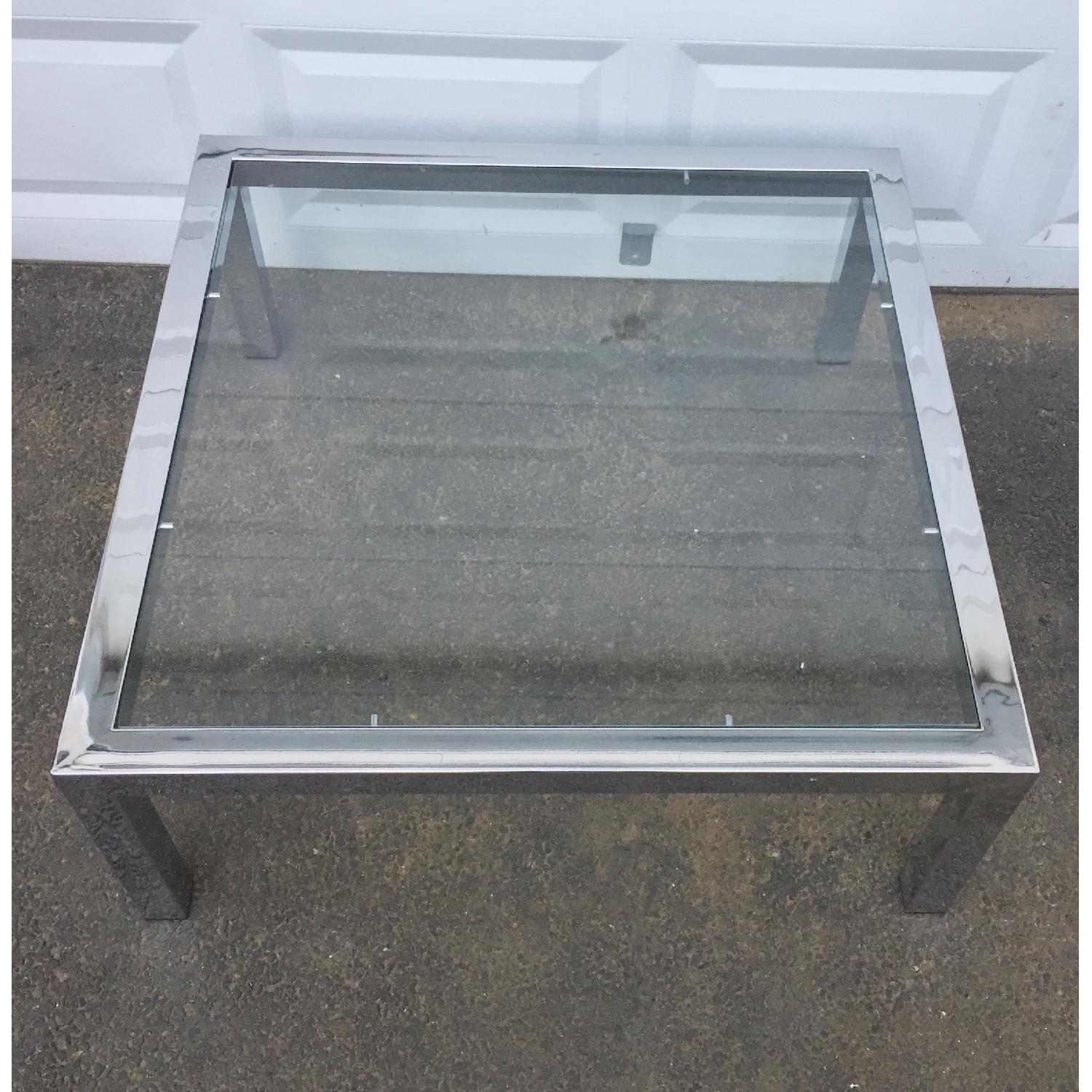 Mid-Century Modern Chrome & Glass Coffee Table - image-2