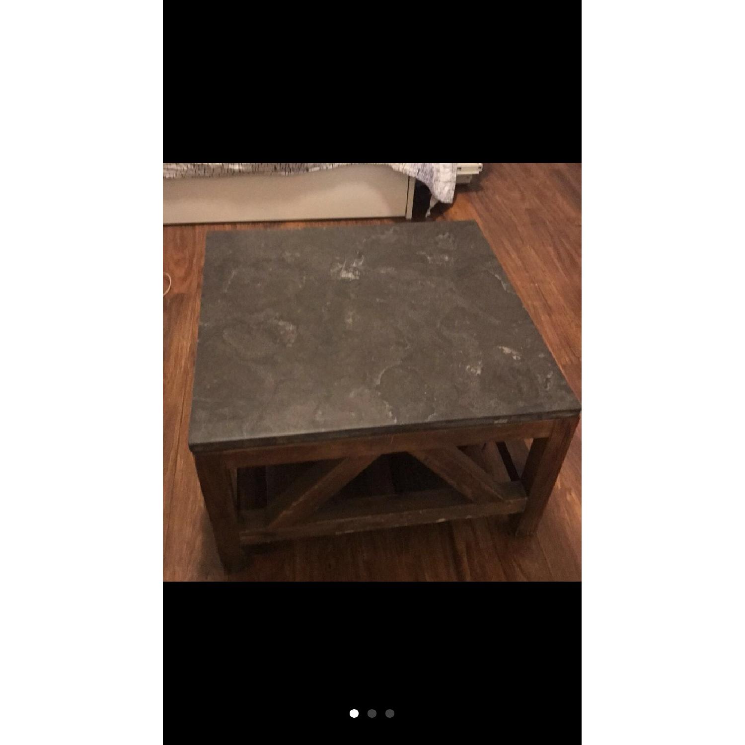 Crate & Barrel Bluestone Coffee Table - image-1