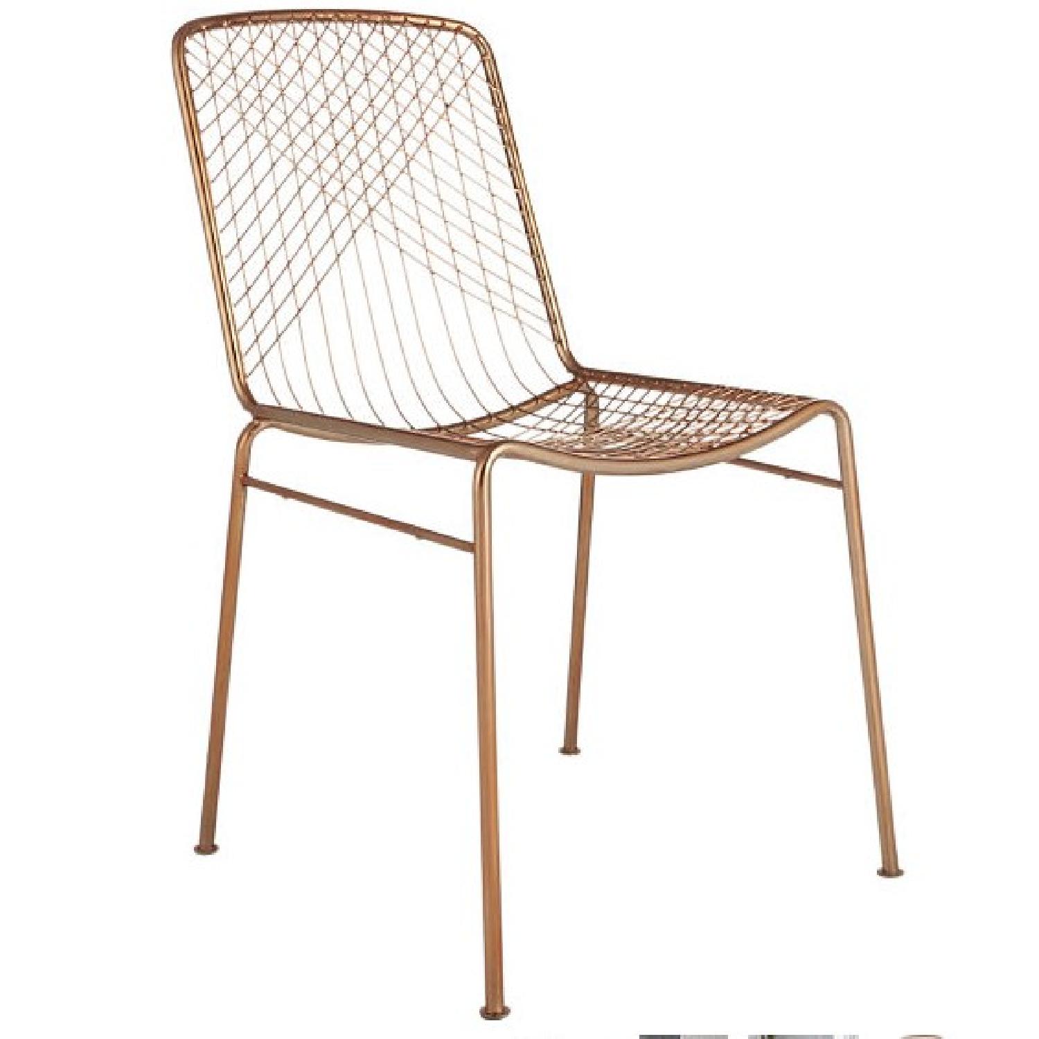 CB2 Mid Century Modern Wire Beta Rose Gold Chair - image-3