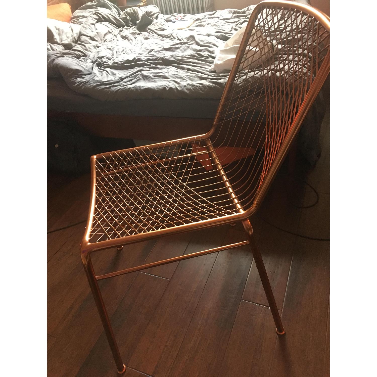 CB2 Mid Century Modern Wire Beta Rose Gold Chair - image-4