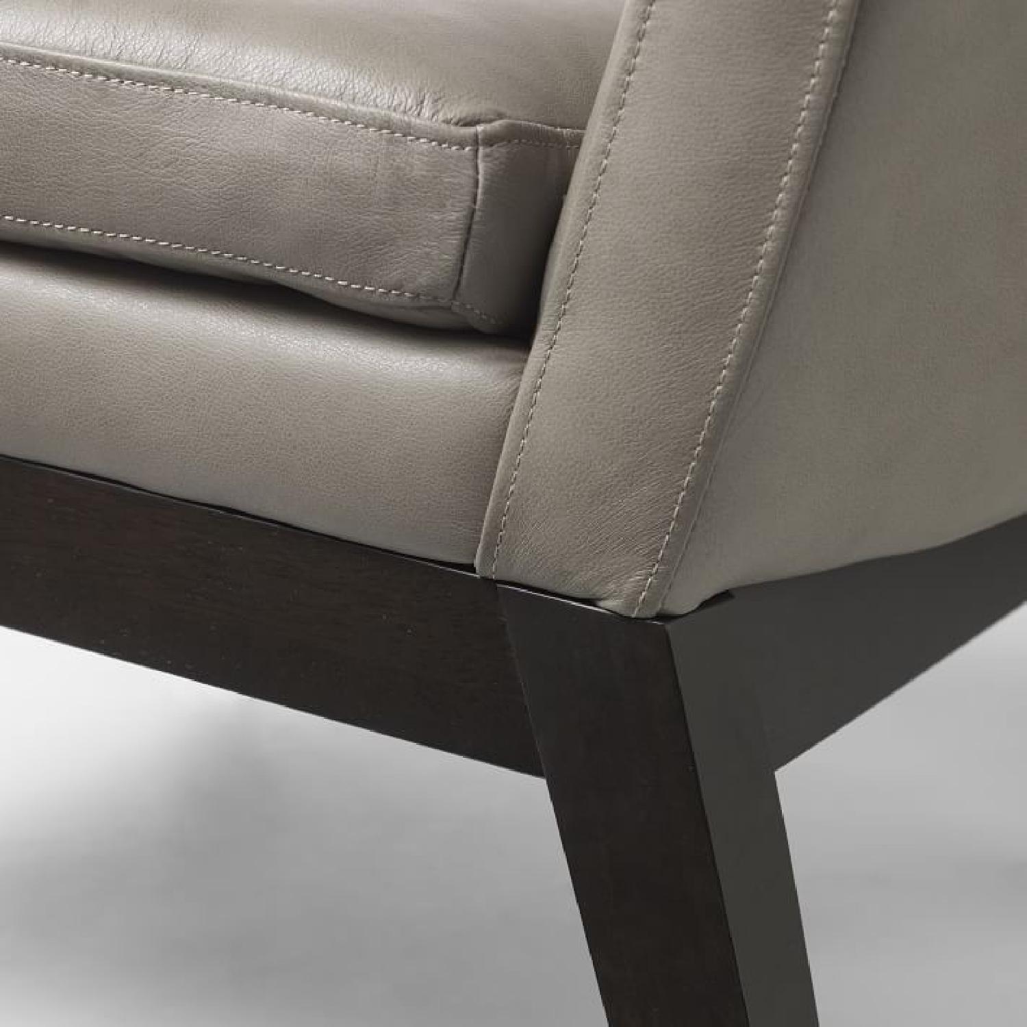 West Elm Leather Slipper Chair in Elephant - image-1