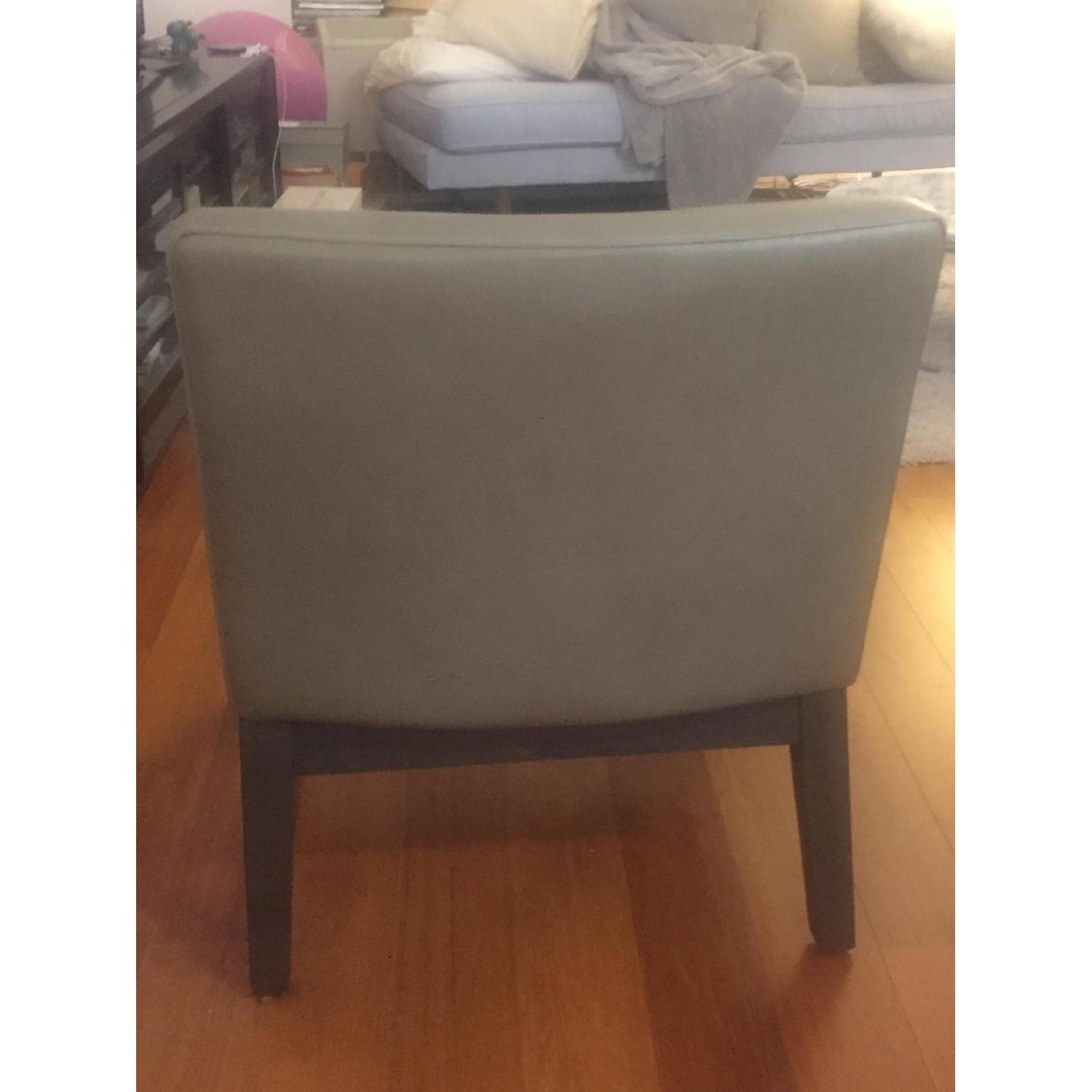 West Elm Leather Slipper Chair in Elephant - image-3