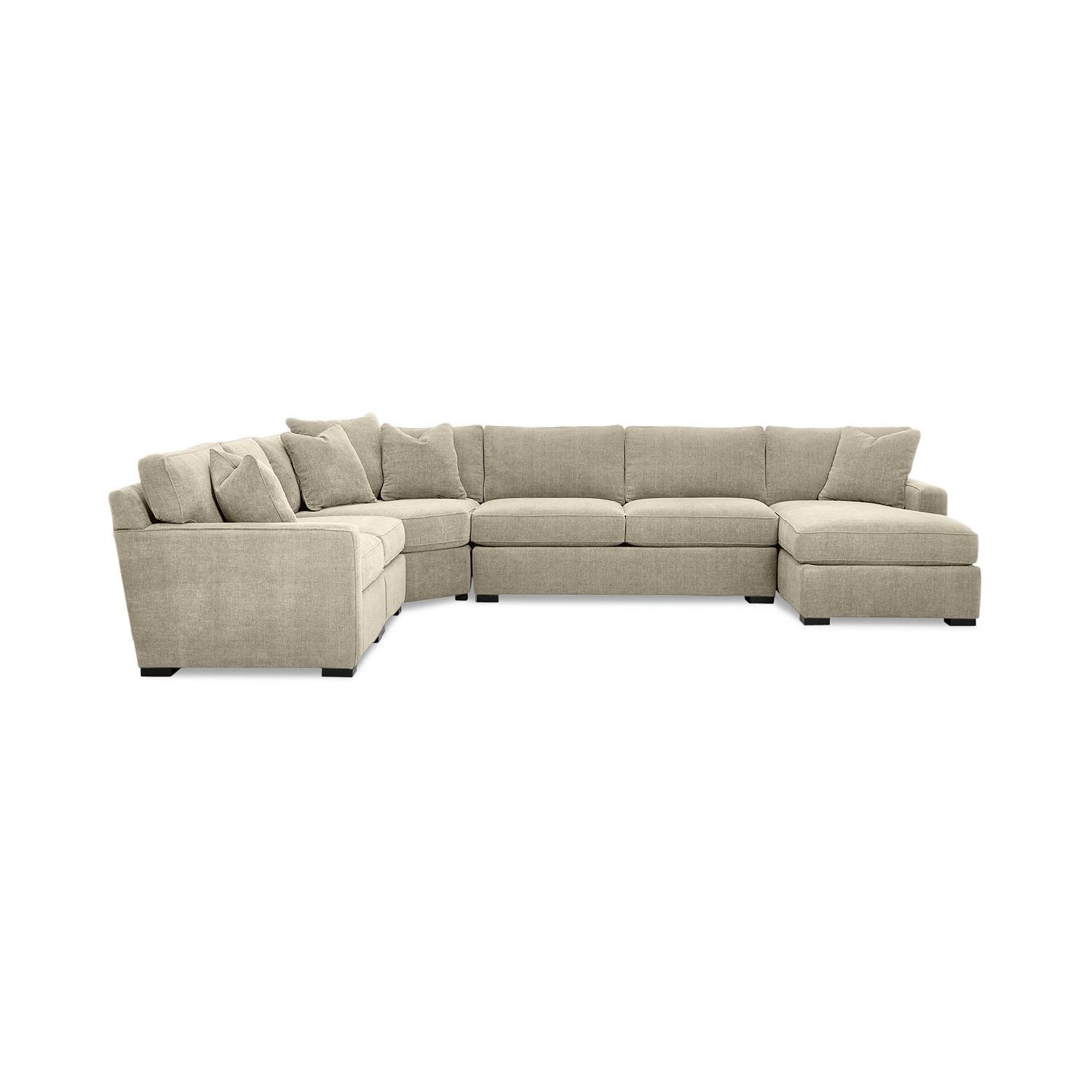 Macy's Radley 5Piece Fabric Chaise Sectional Sofa & Ottoman AptDeco