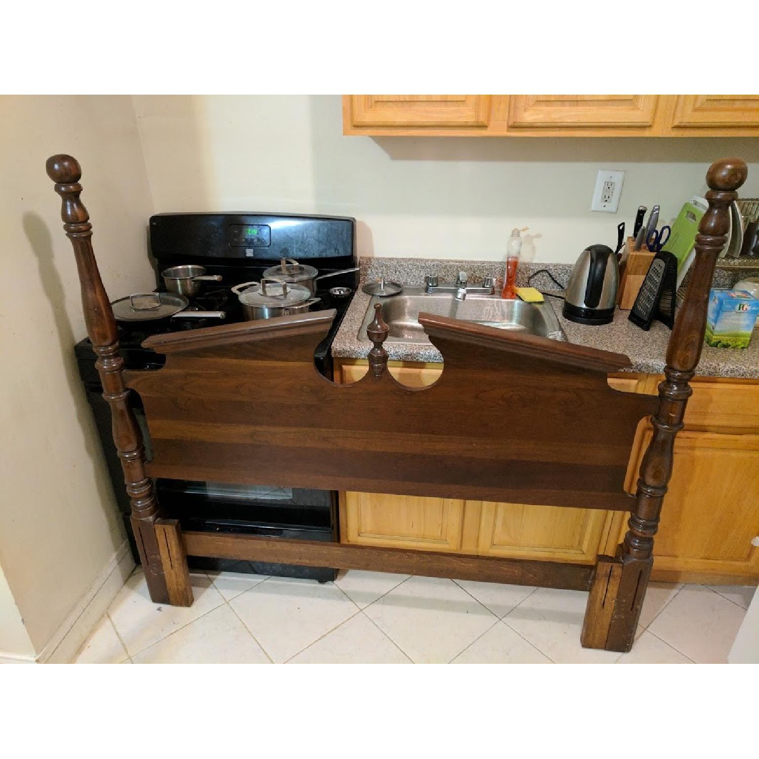 Antique Hardwood Queen Headboard - image-1