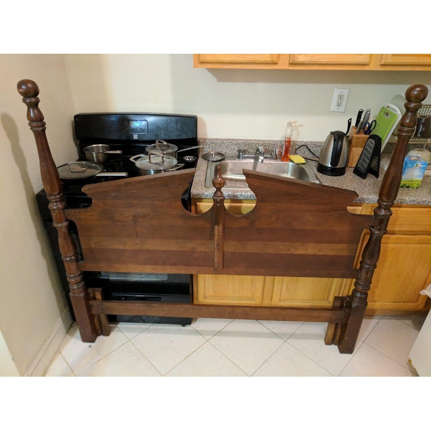 Antique Hardwood Queen Headboard - image-2