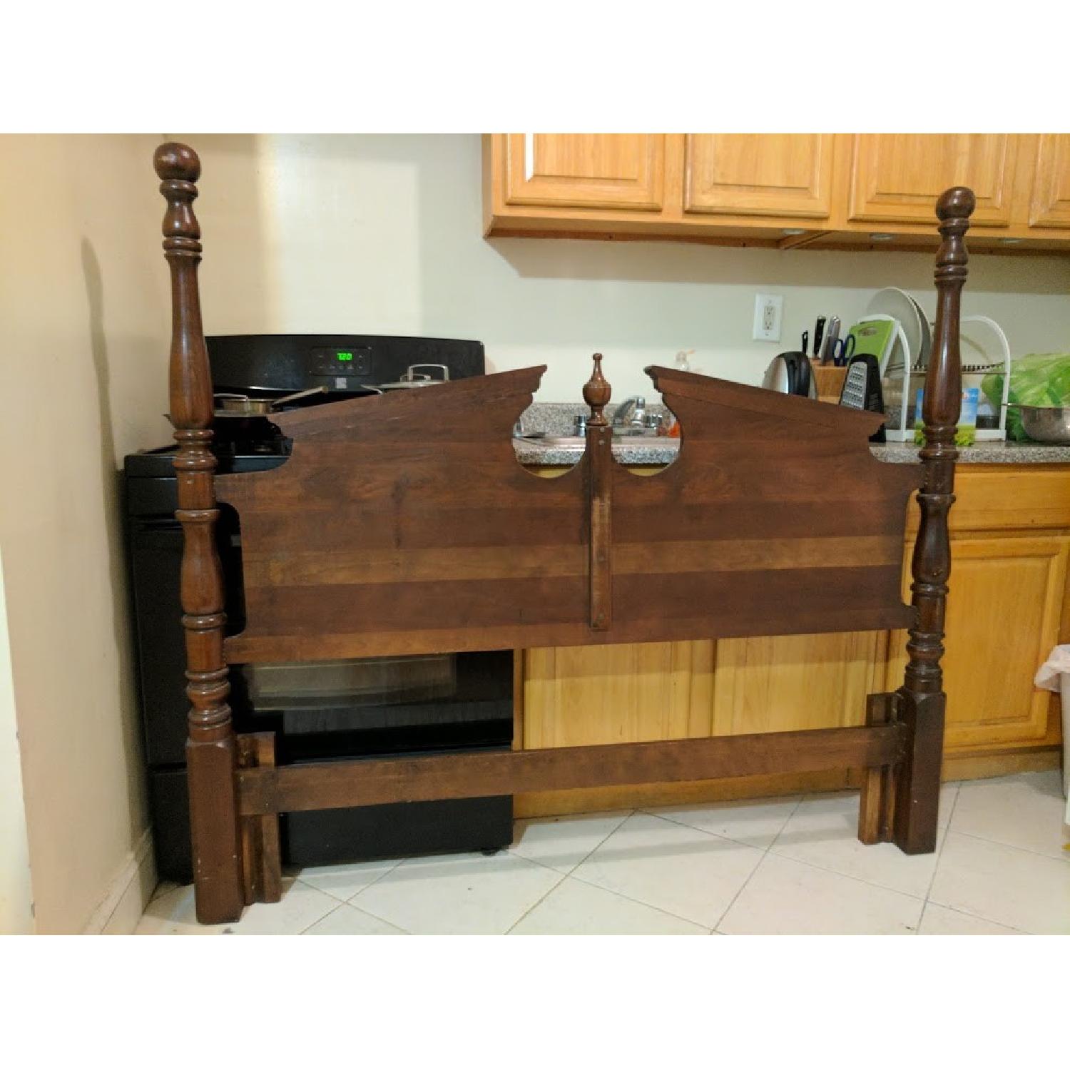 Antique Hardwood Queen Headboard - image-3