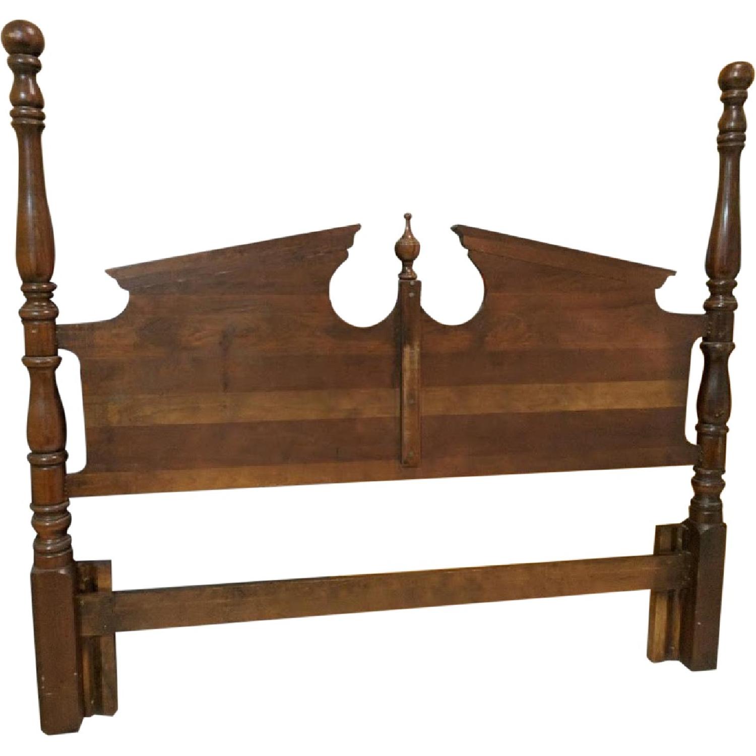 Antique Hardwood Queen Headboard - image-0