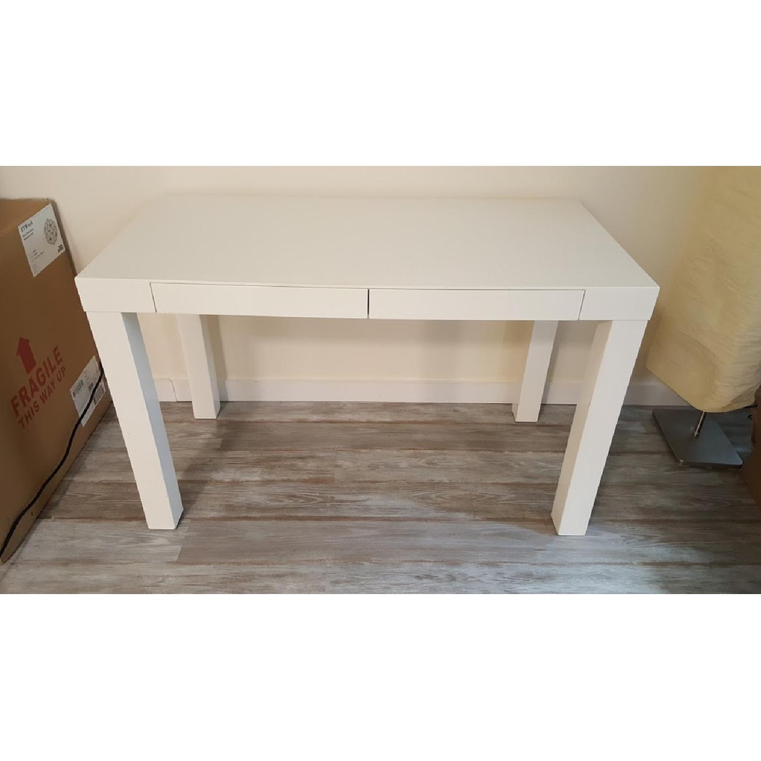 West Elm White Parsons Desk - image-1
