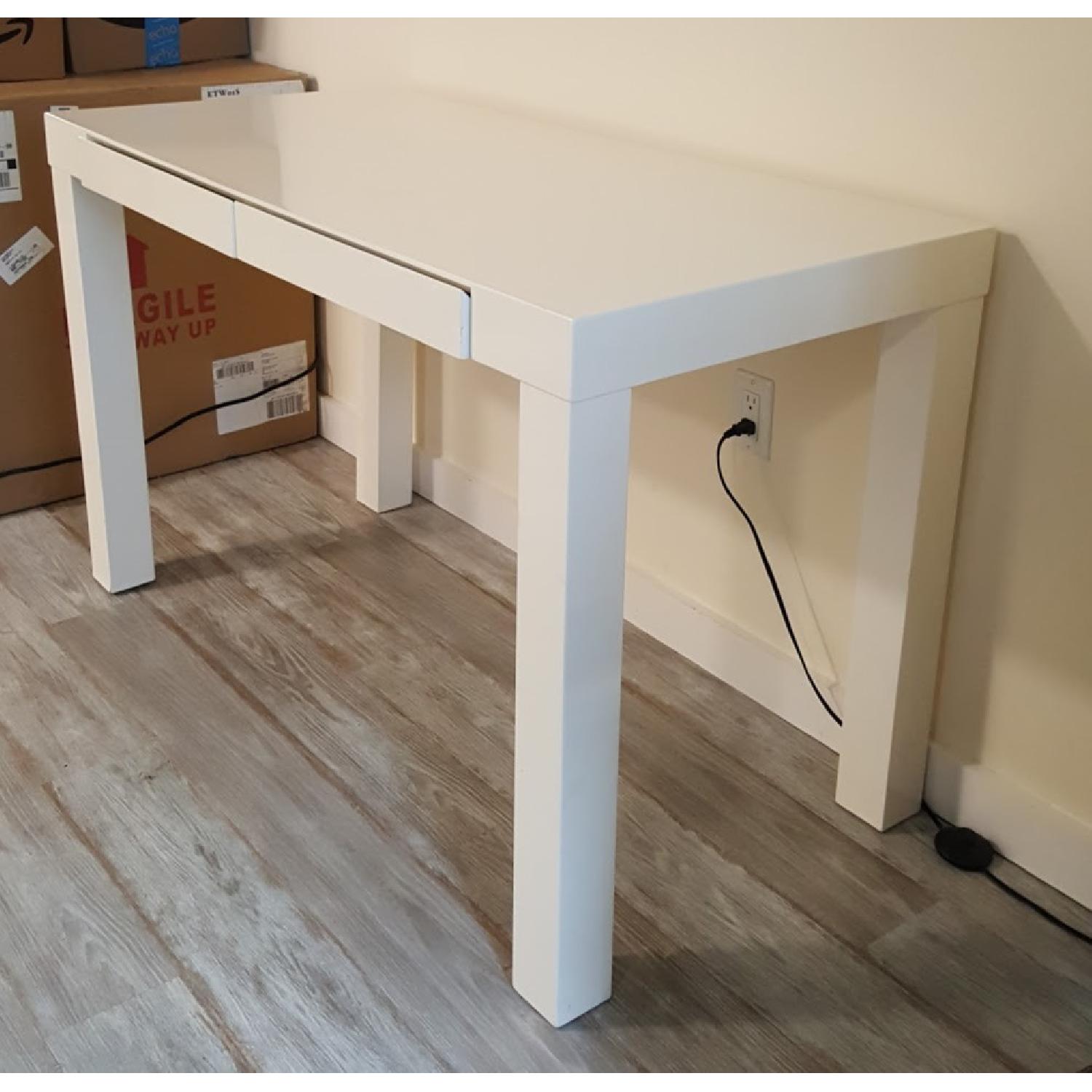 West Elm White Parsons Desk - image-2