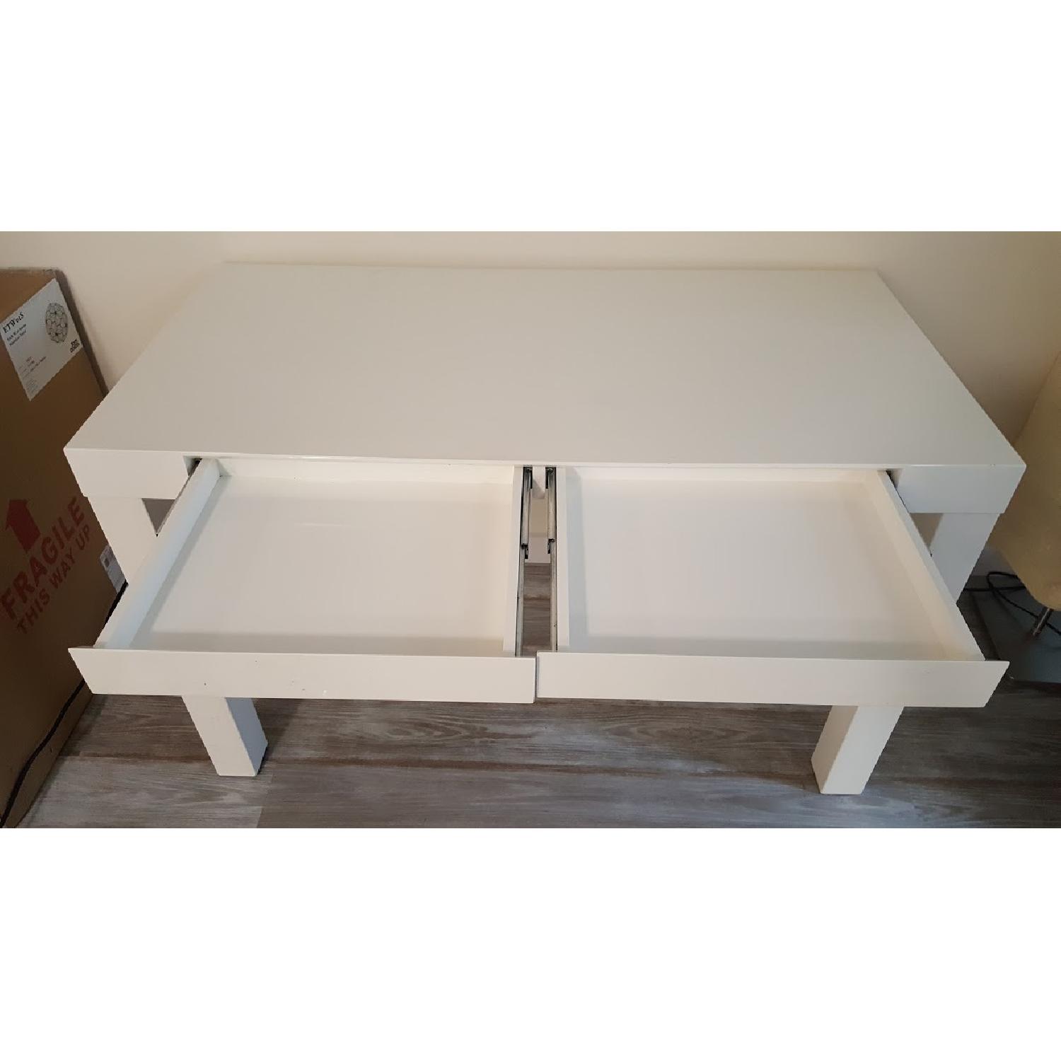 West Elm White Parsons Desk - image-4