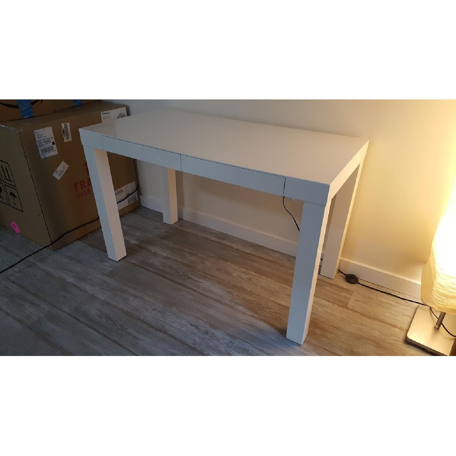 West Elm White Parsons Desk - image-5