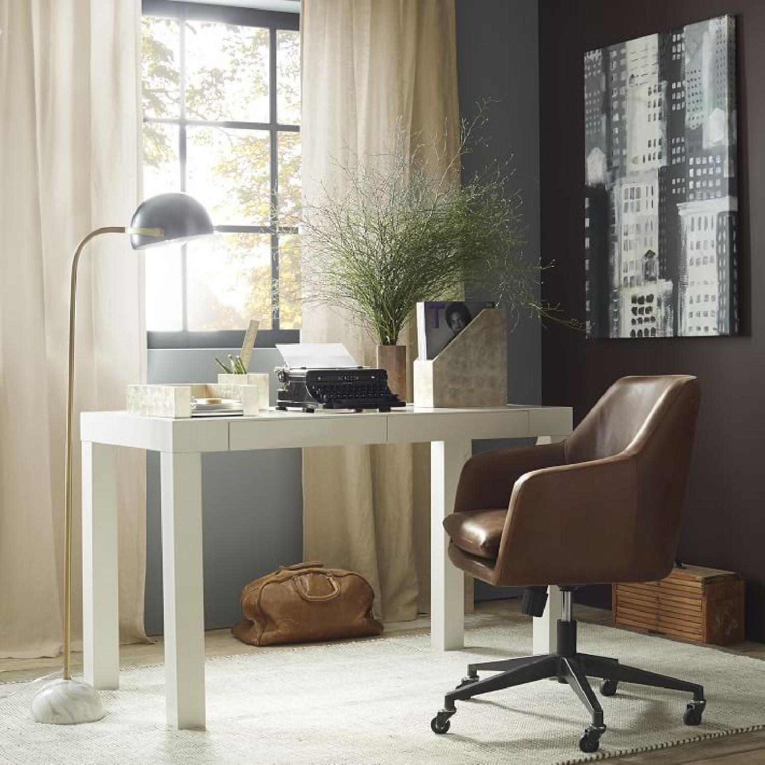 West Elm White Parsons Desk - image-6