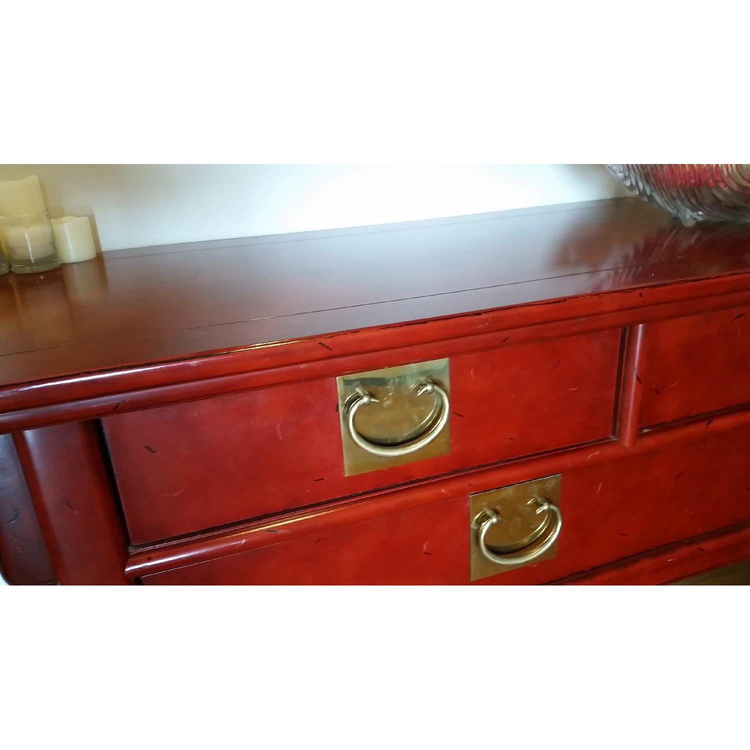 Century Furniture Deep Red Alter Accent Table - image-1