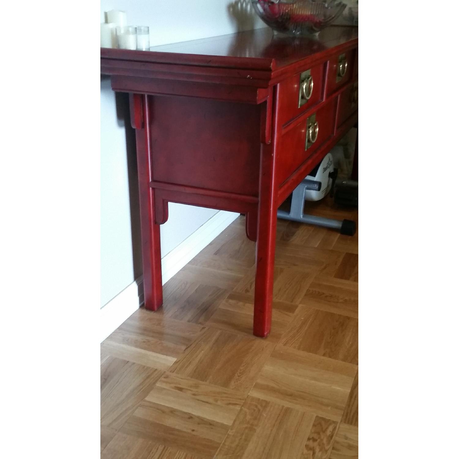 Century Furniture Deep Red Alter Accent Table - image-3