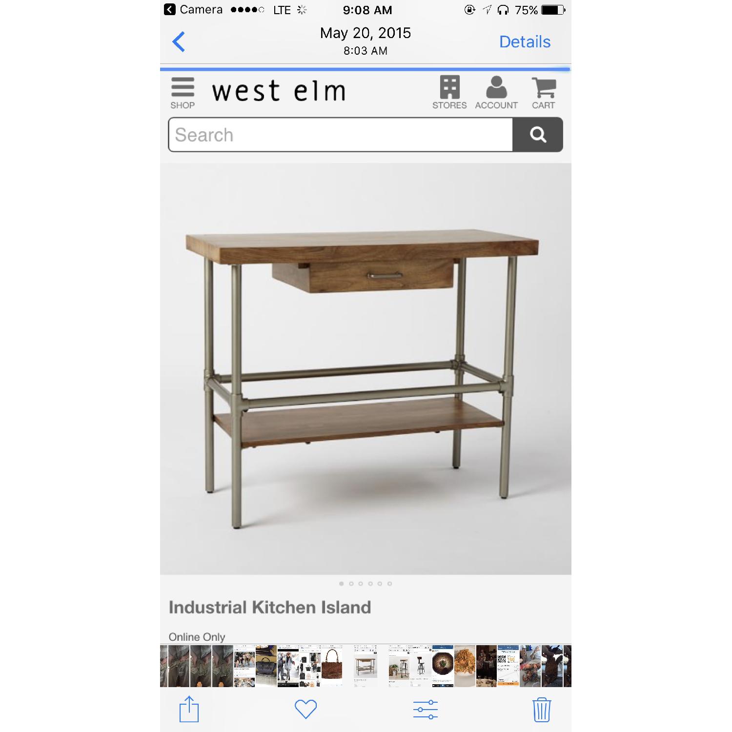 West Elm Industrial Kitchen Island - image-8