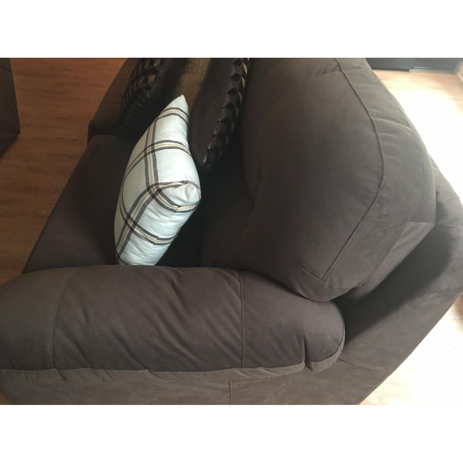 Dark Brown Fabric Sleeper Sofa - image-2