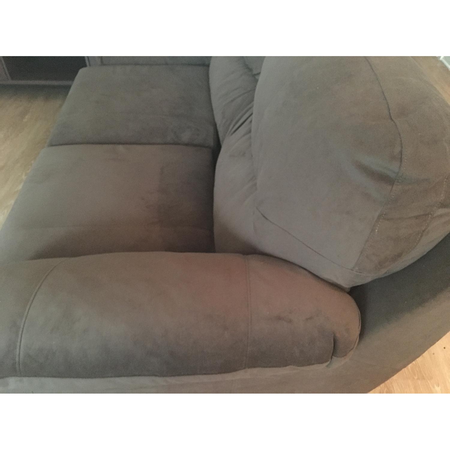 Dark Brown Fabric Sleeper Sofa - image-3