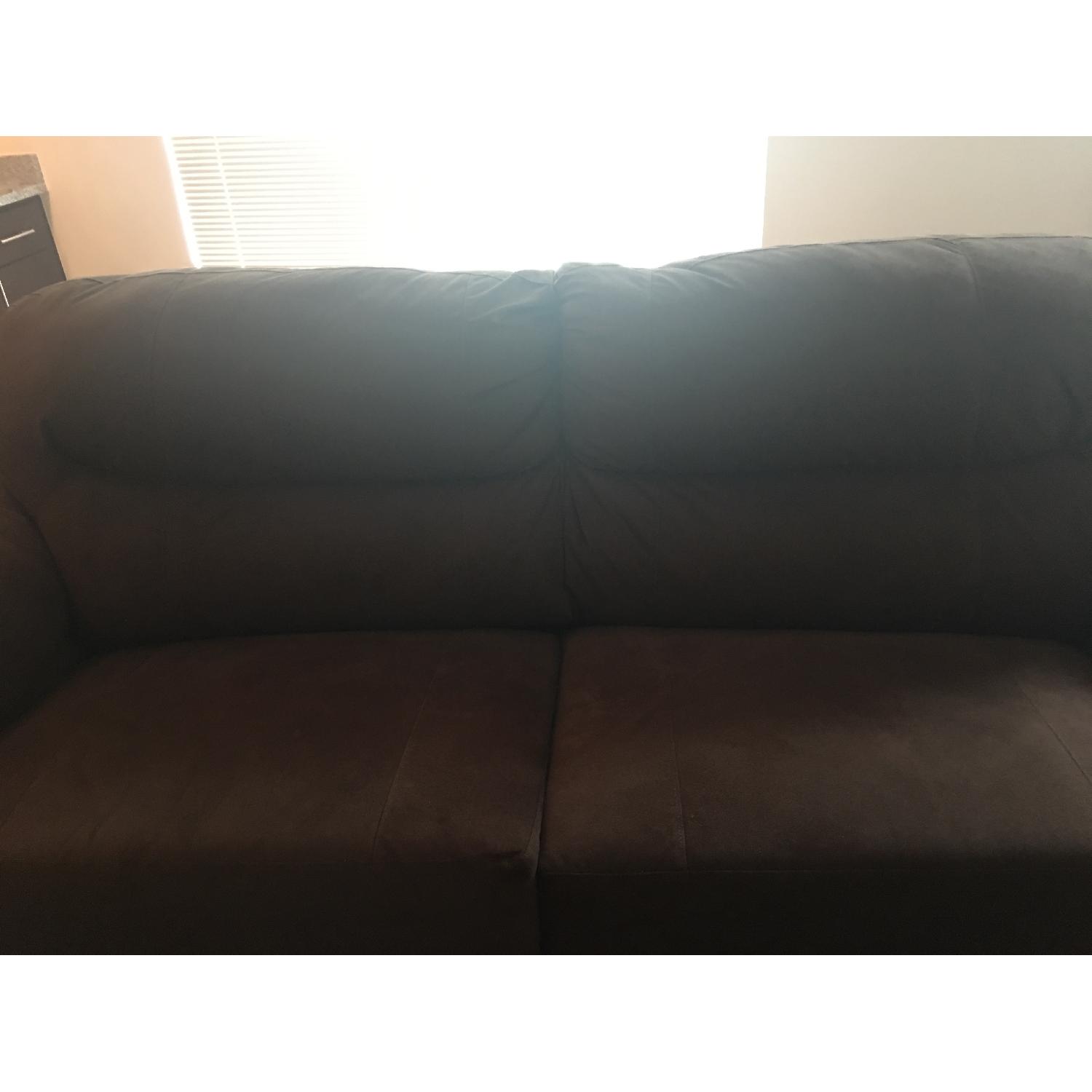 Dark Brown Fabric Sleeper Sofa - image-5